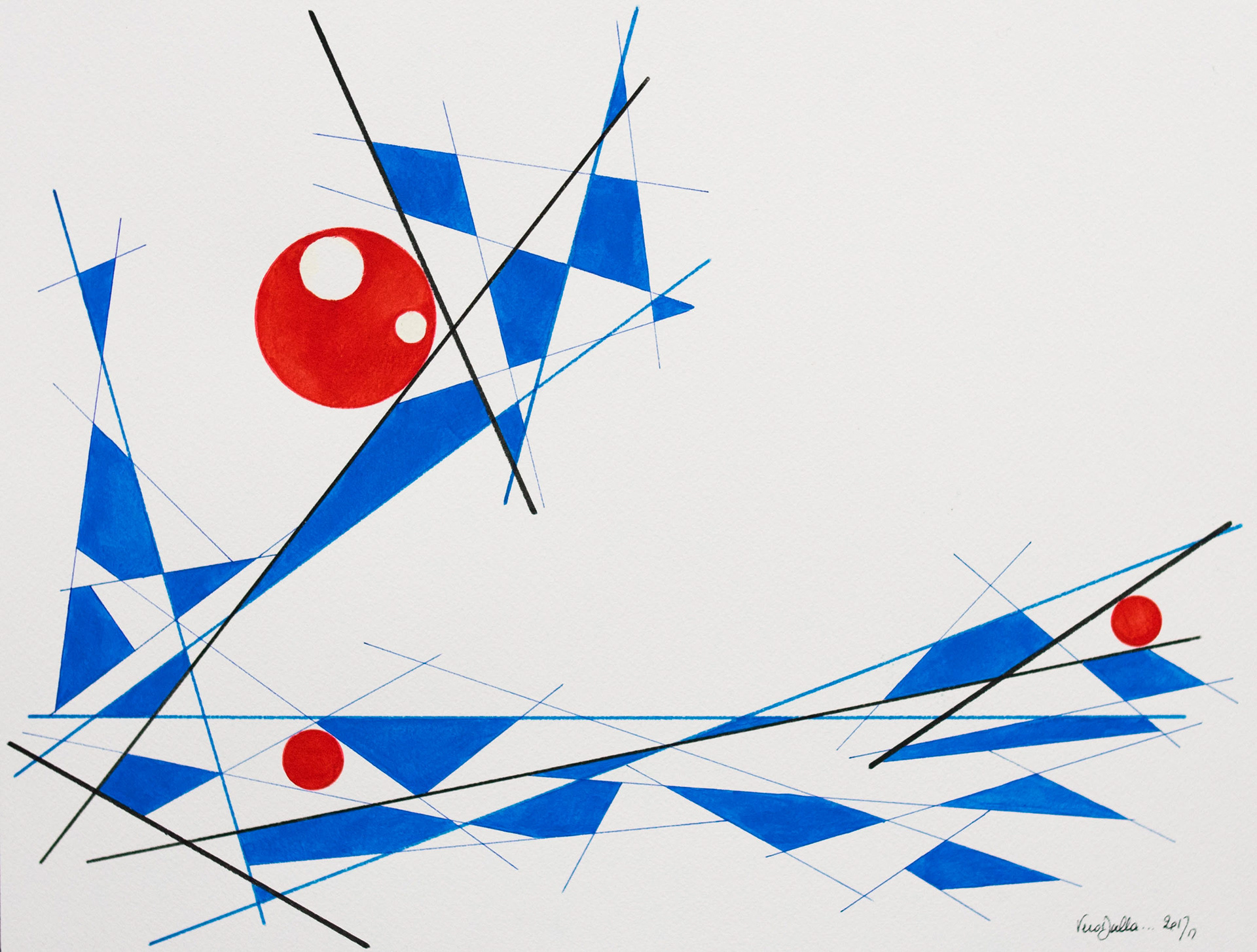 SOLD - Etude 17 - 2018 - 12" x 16" - Indian Ink on Arches paper