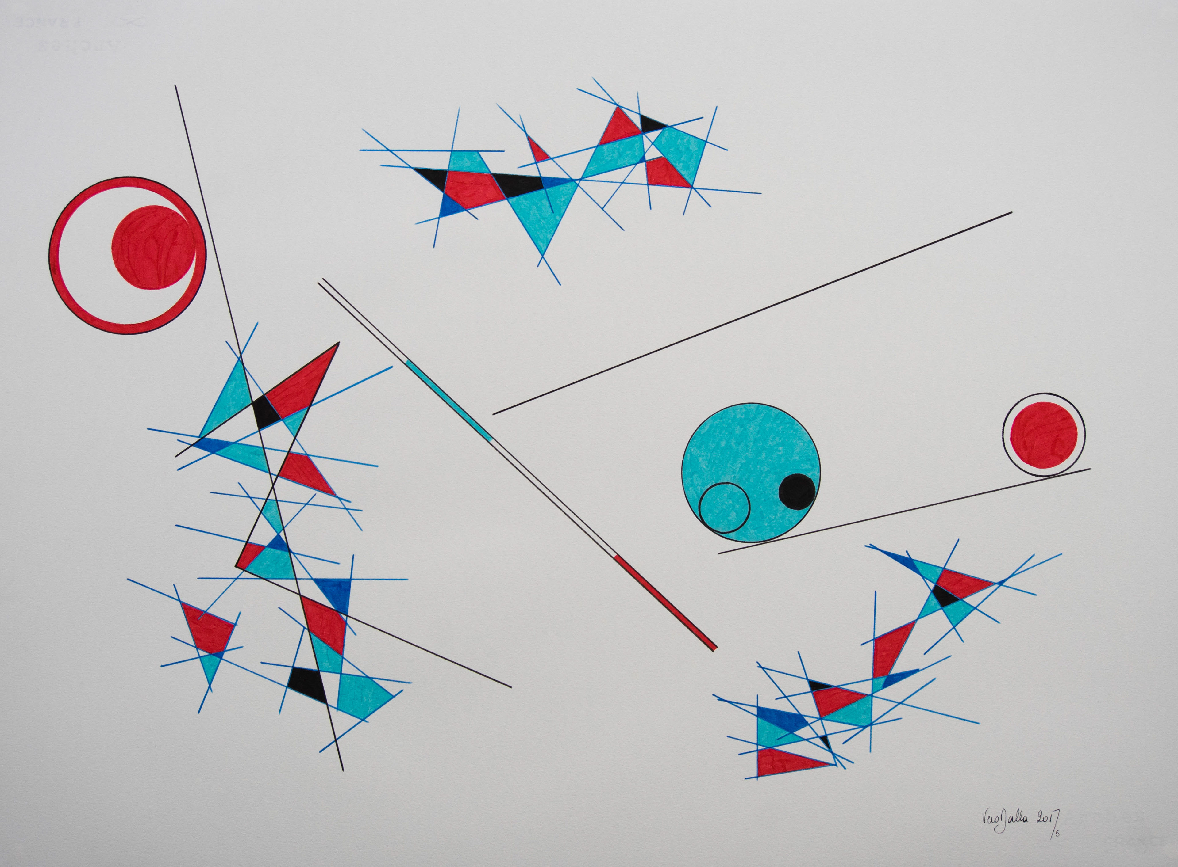 SOLD - Etude 5 - 2017 - 22" x 30"- Indian Ink on Arches paper
