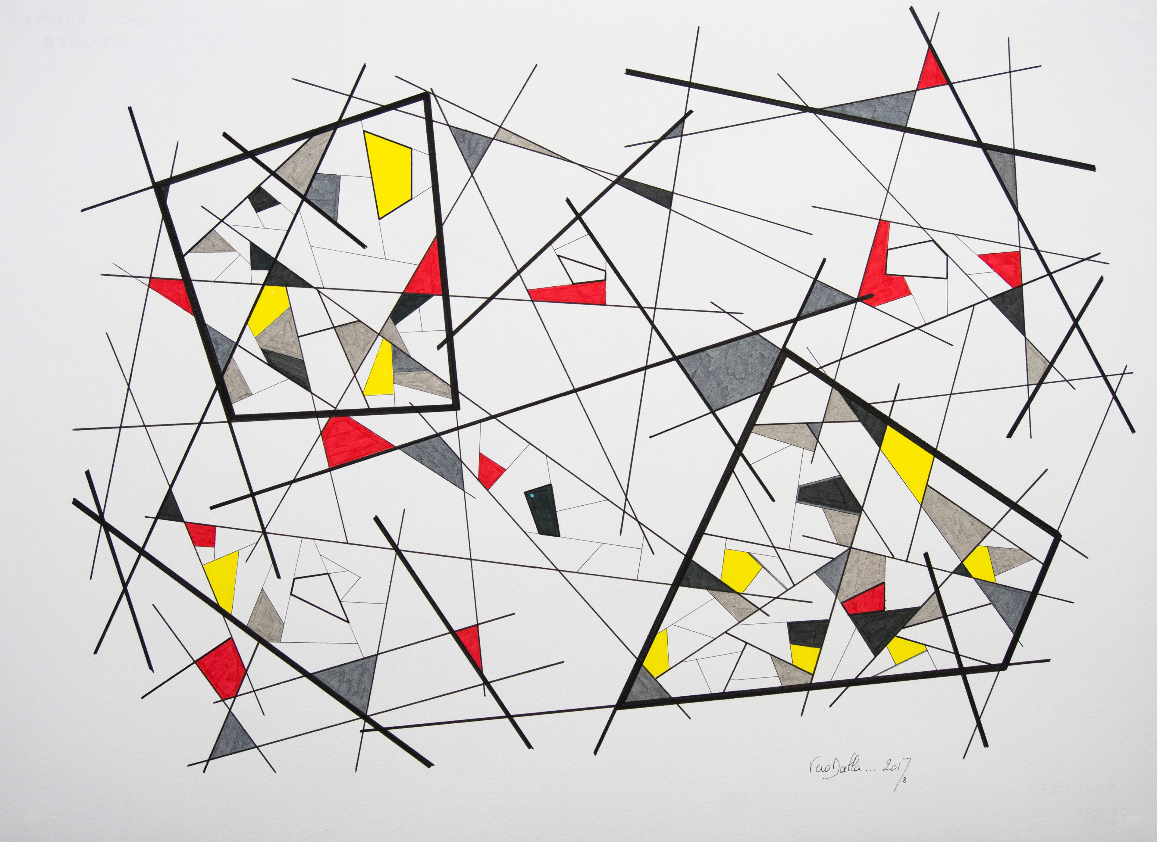 SOLD - Etude 8 - 2017 - 22" x 30"- Indian Ink on Arches paper