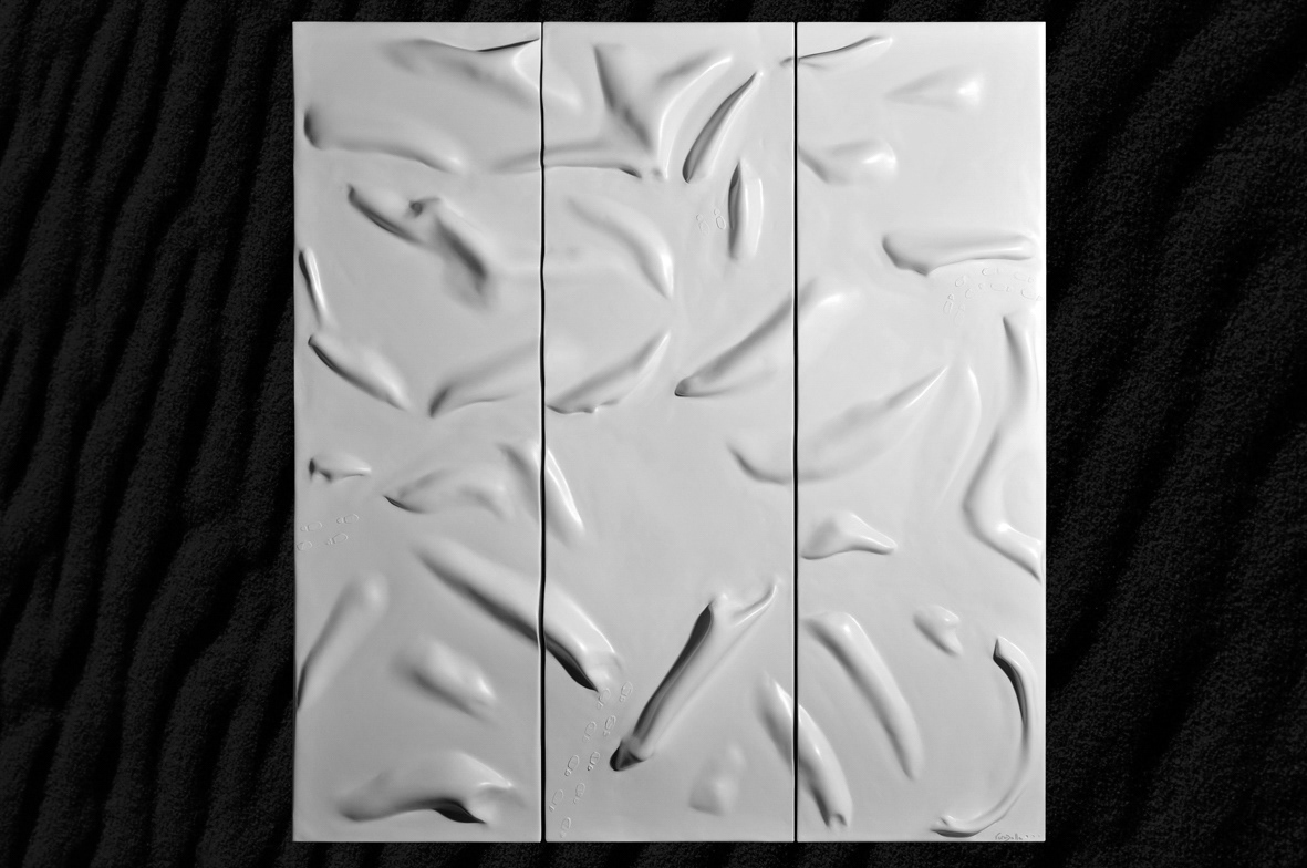Inner journey 4 - 2010 - 39" x 35" - Sold - Mineral Paste on Wood and Acrylic