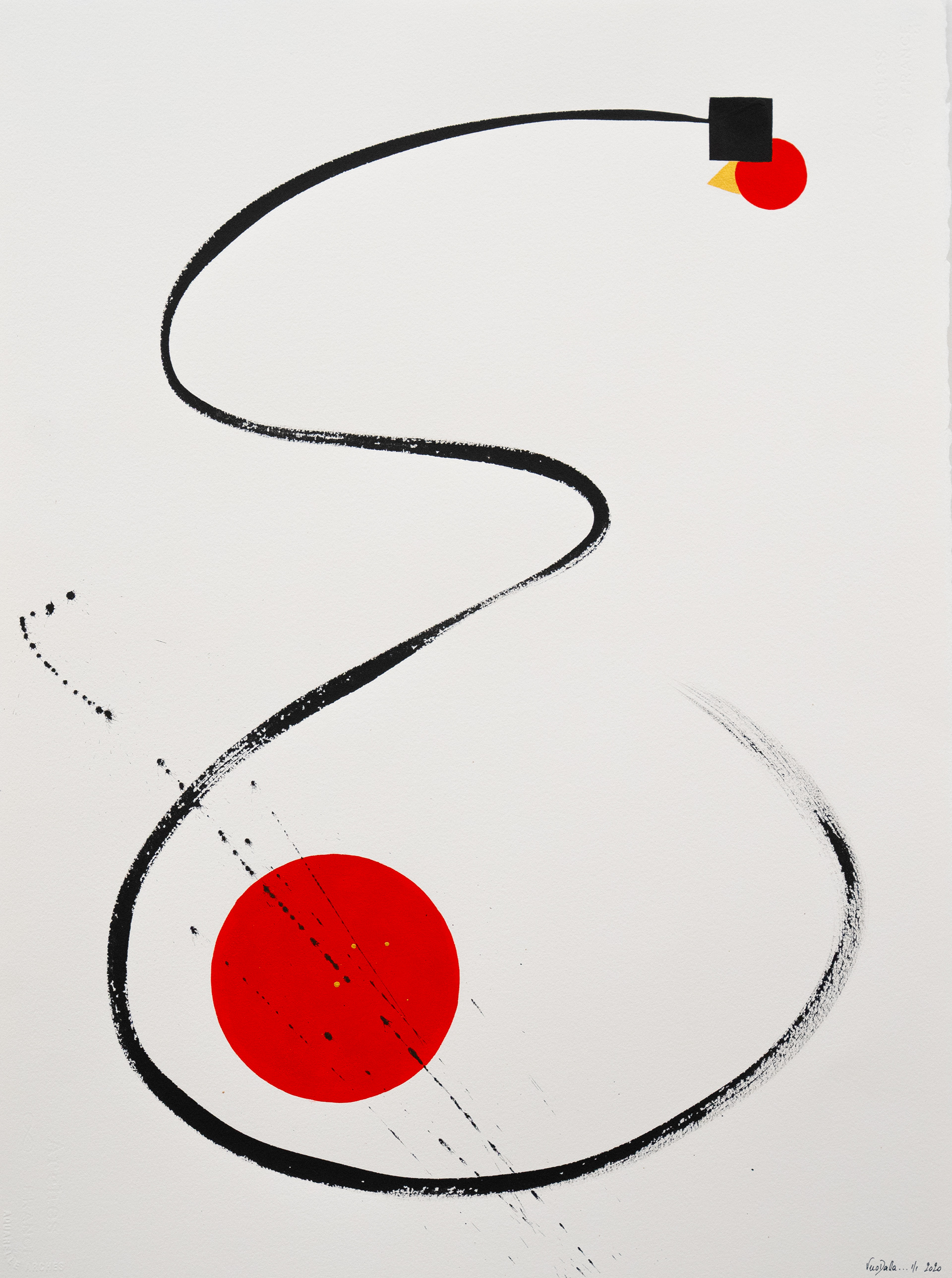 ETUDE II 2020/72 30"X22" - Indian Ink and Acrylic on Arches Paper