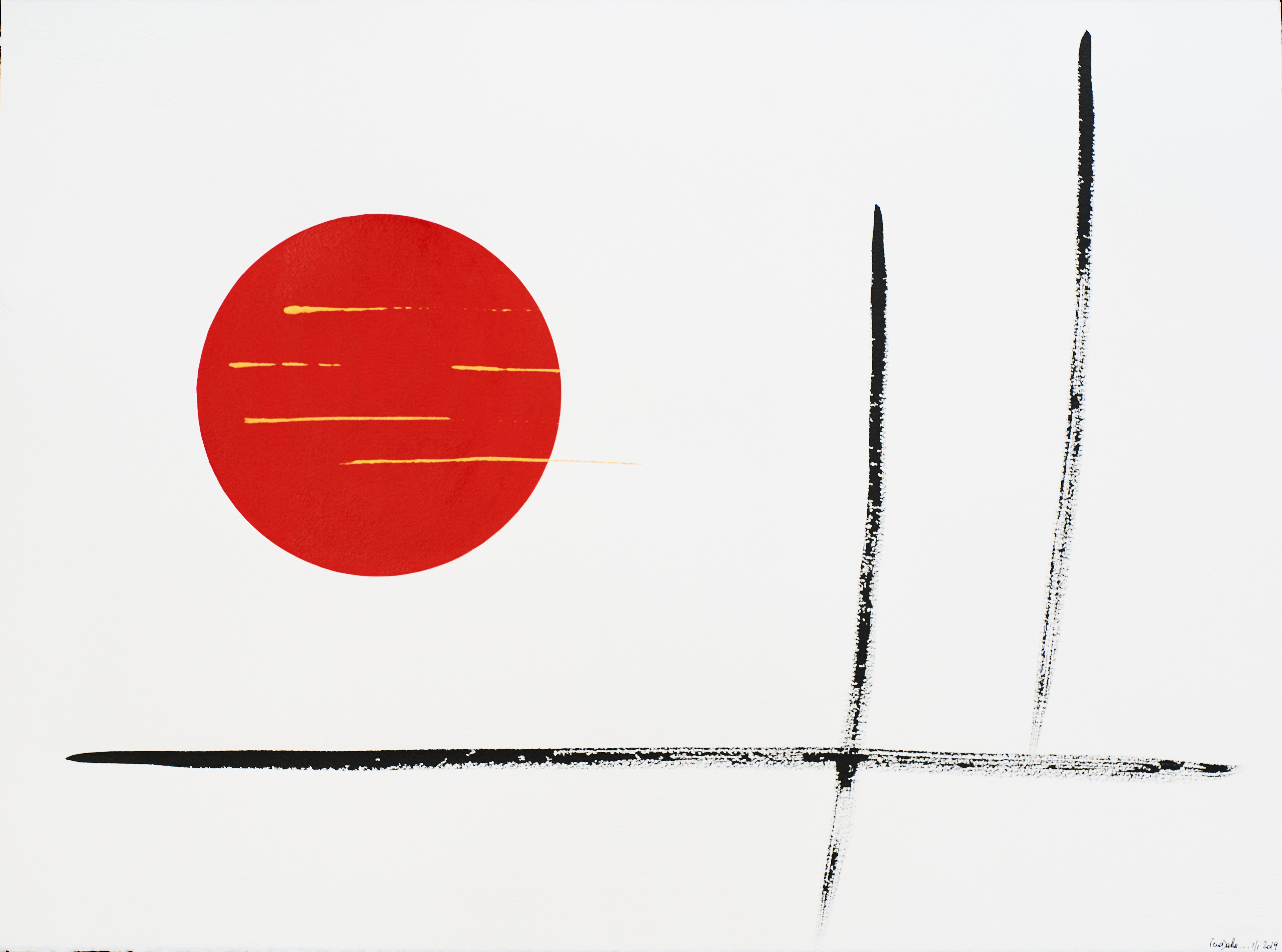 Etude II 44 - 2019 - 22" x 30" - Indian Ink and Acrylic on Arches Paper
