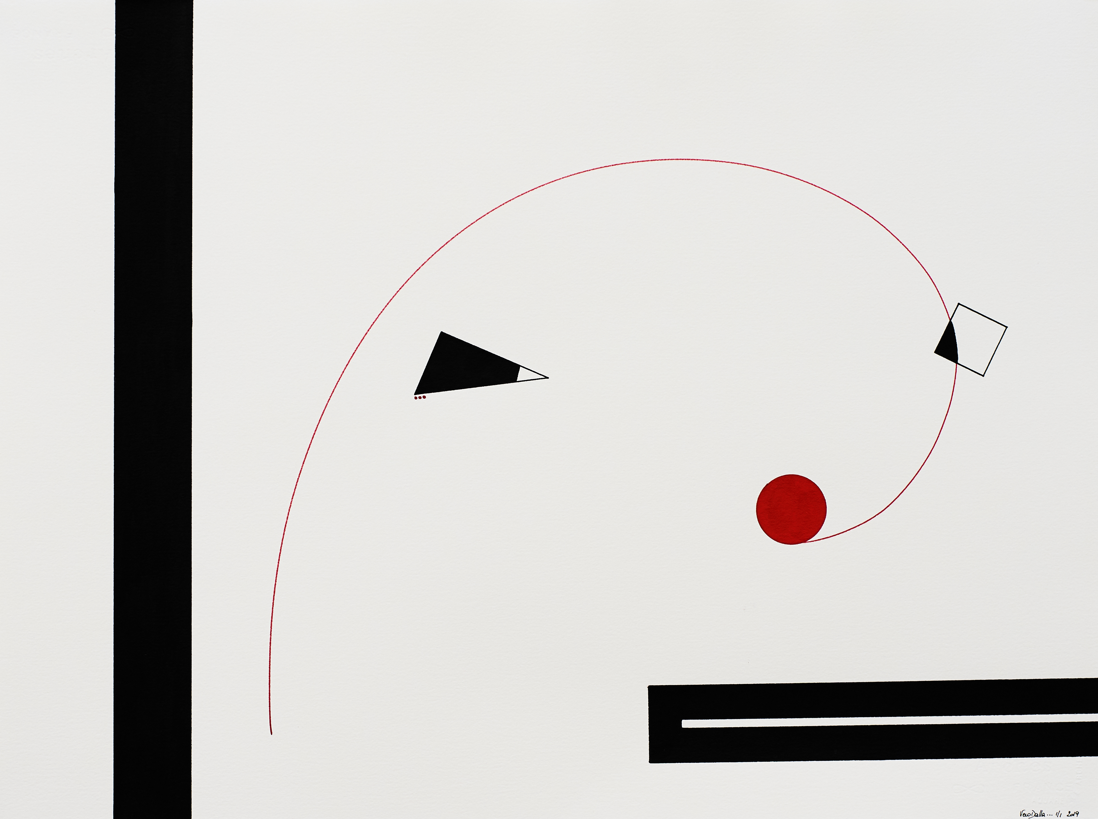 Etude 40 - 2019 - 22" x 30" - Indian Ink and Acrylic on Arches Paper
