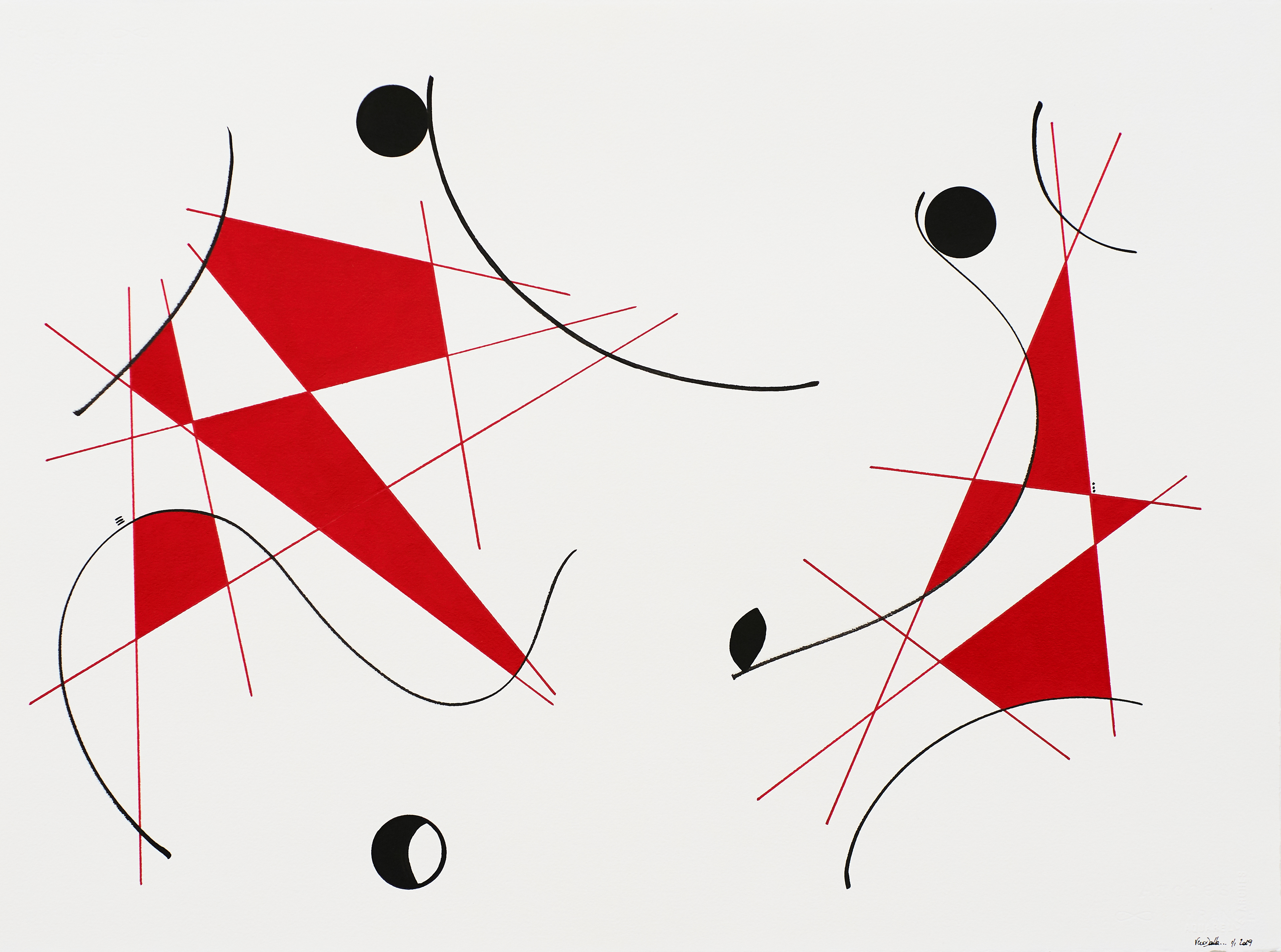 Etude 42 - 2019 - 22" x 30" - Indian Ink and Acrylic on Arches Paper