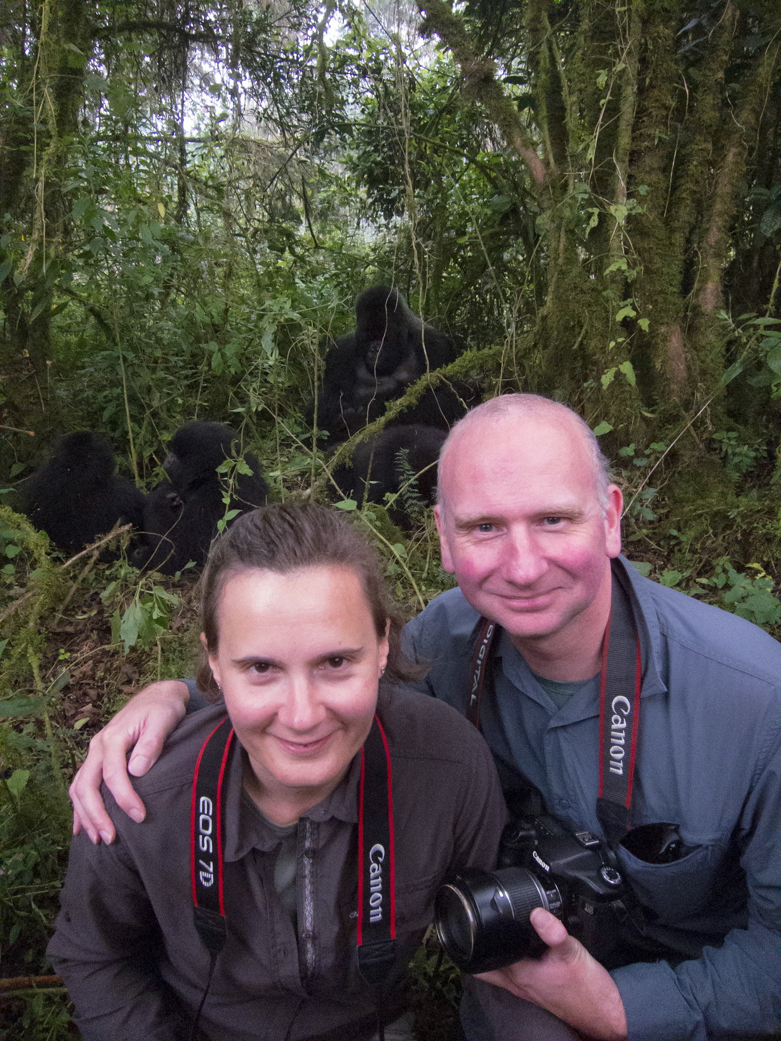Us with the silverback and other members of the Hirwa group