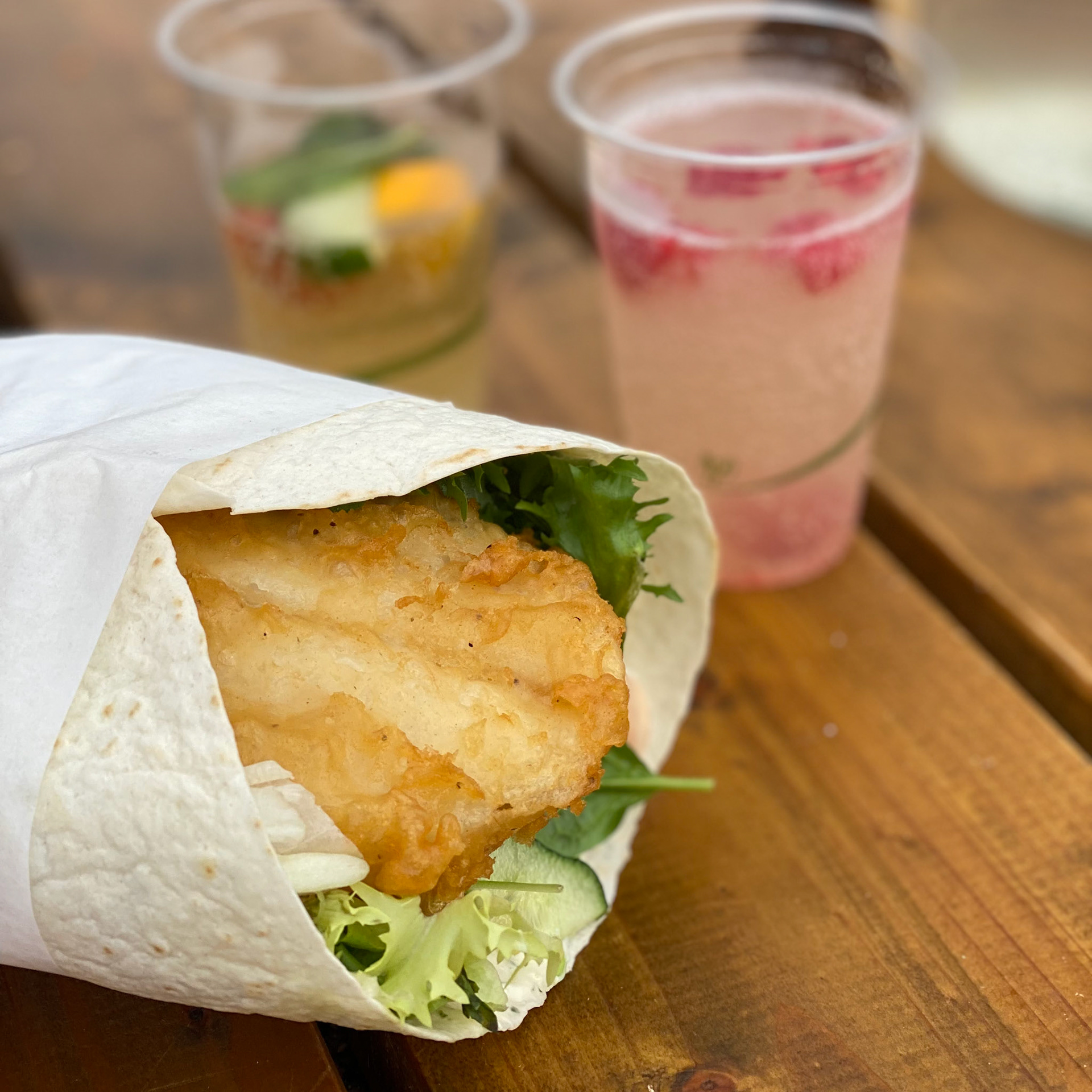 Tempura haddock wrap at the Seafood Shack