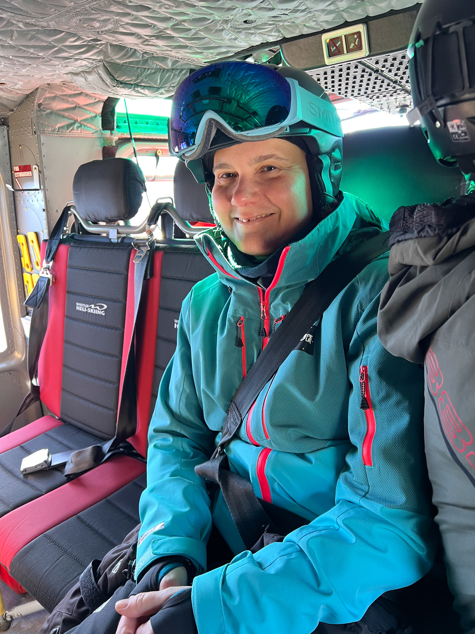 Sue in the heli