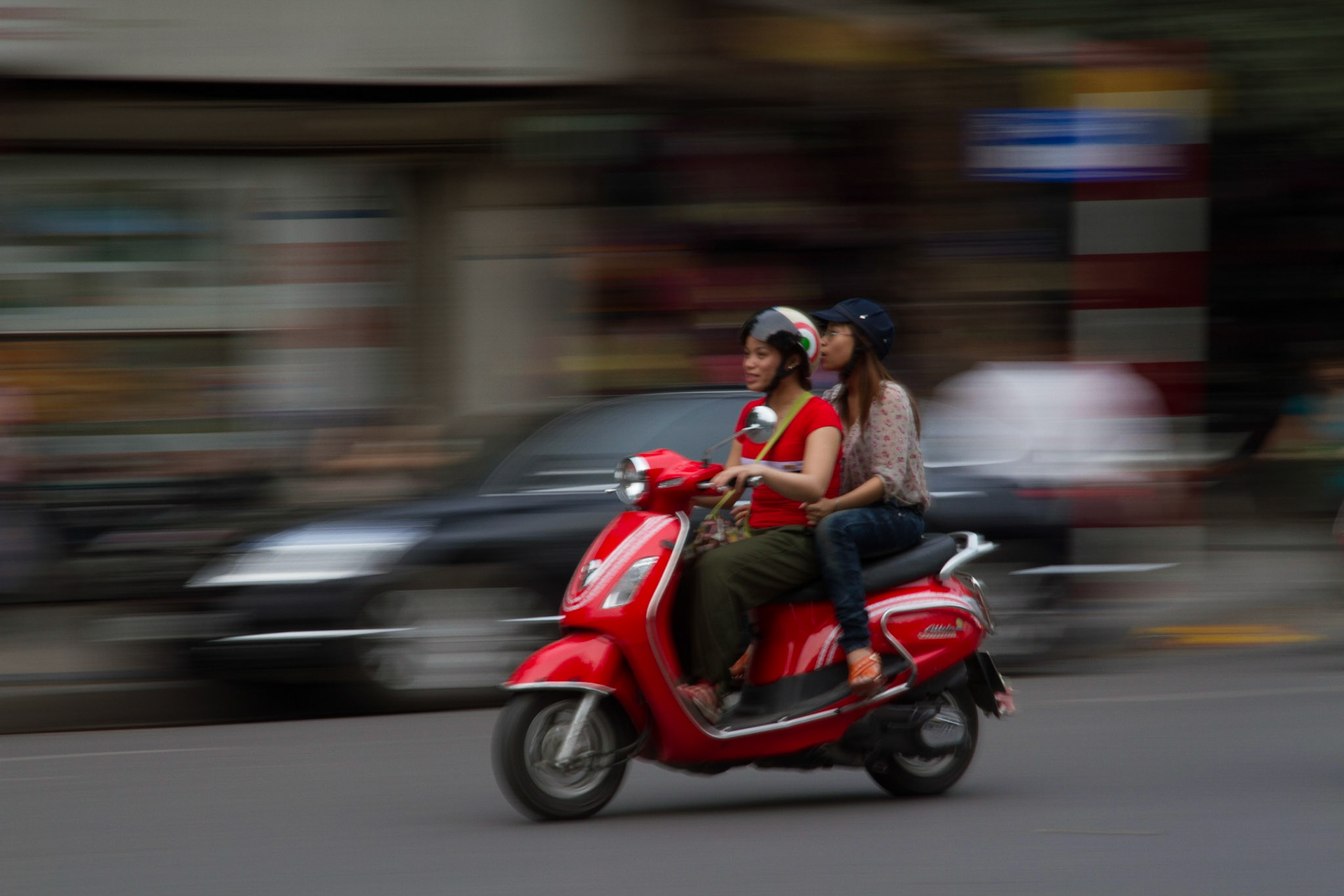 Motorbikes are used by the majority