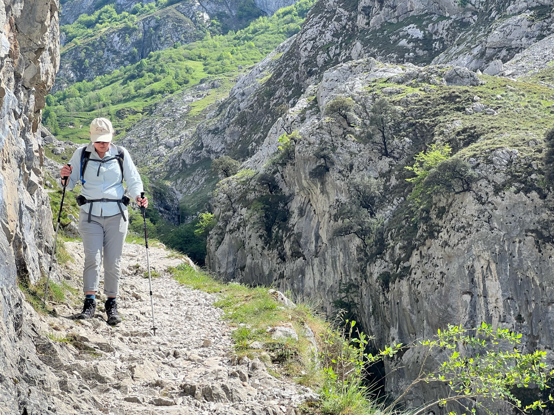 Concentrating on the path - steep drop down to the river!