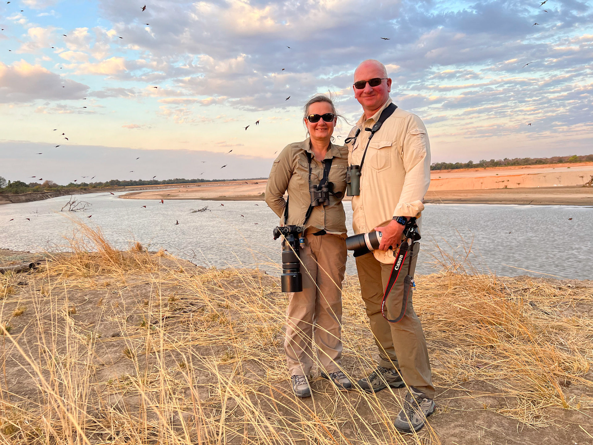 At the carmine bee-eaters nesting site