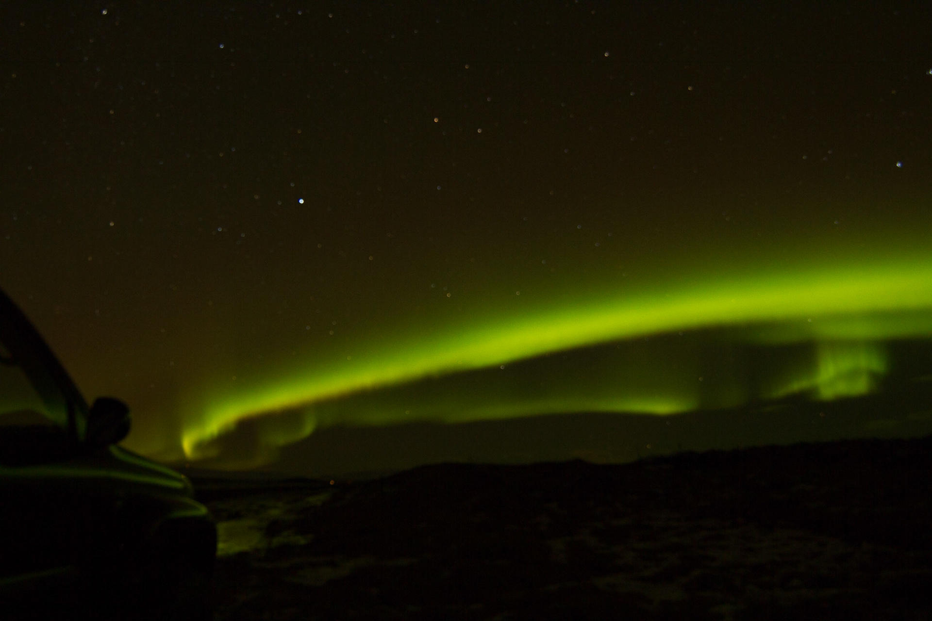 Northern lights from near Kaldarhofdi