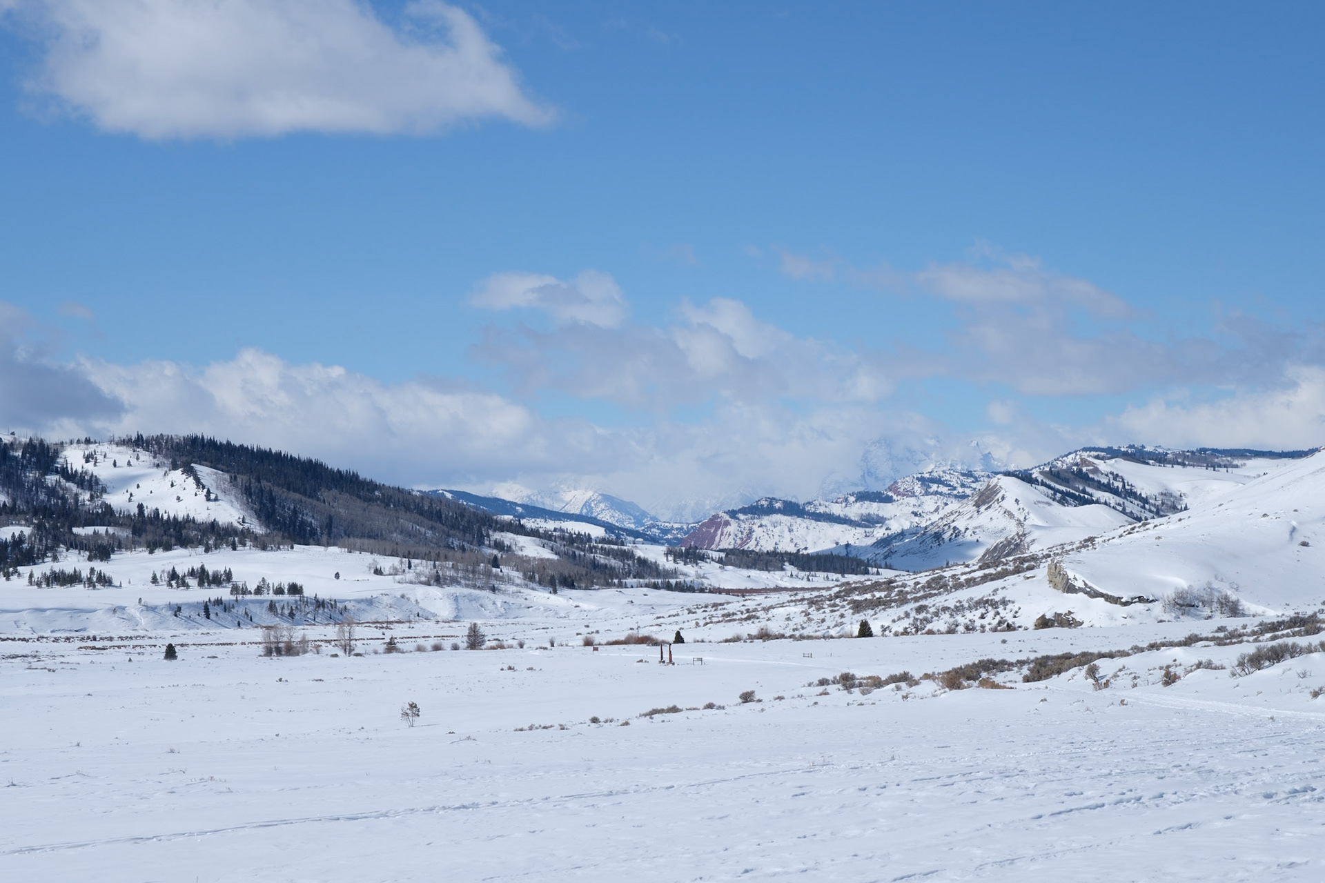Gros Ventre with Tetons in the cloud