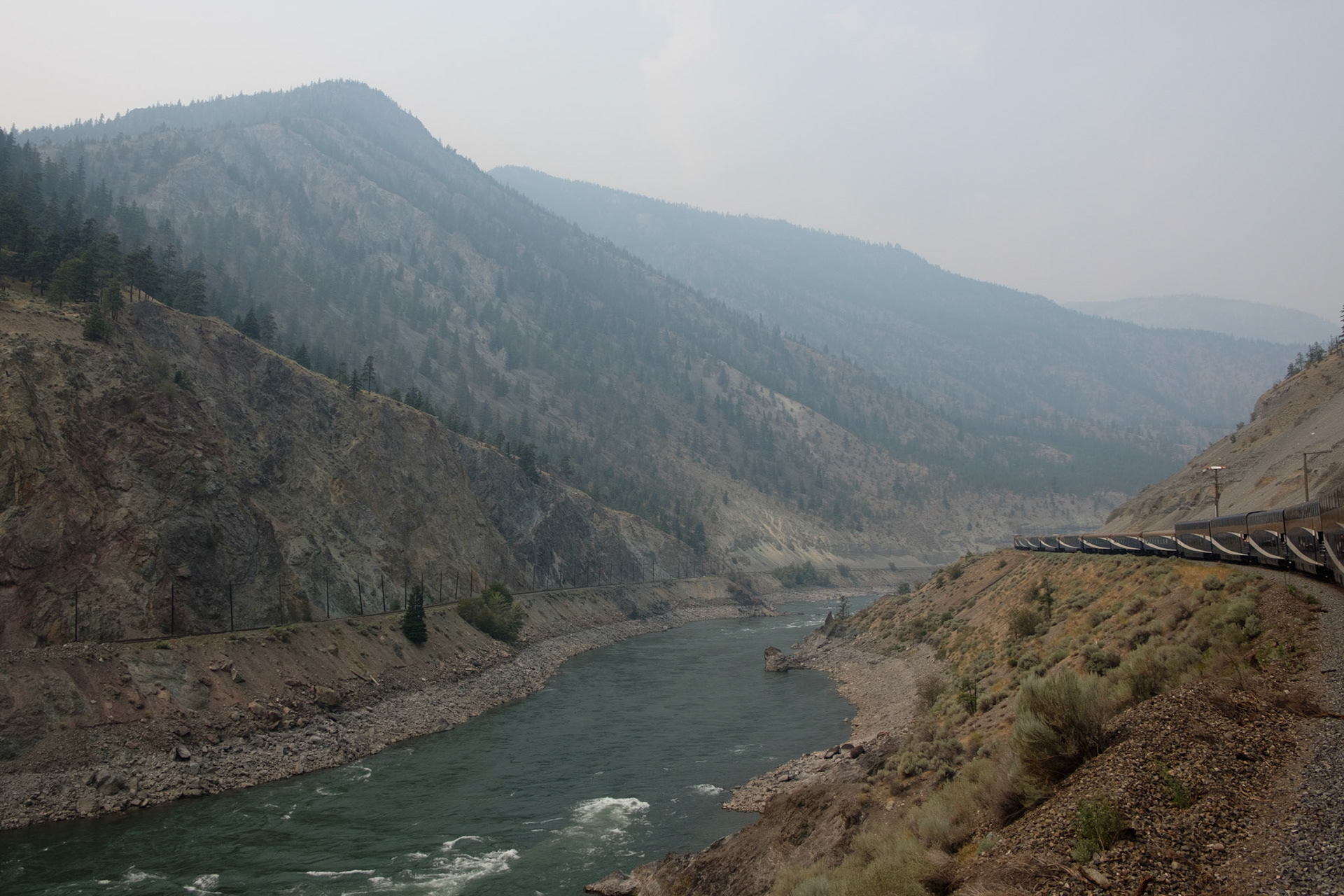 Thompson Canyon and the Rocky Mountaineer train