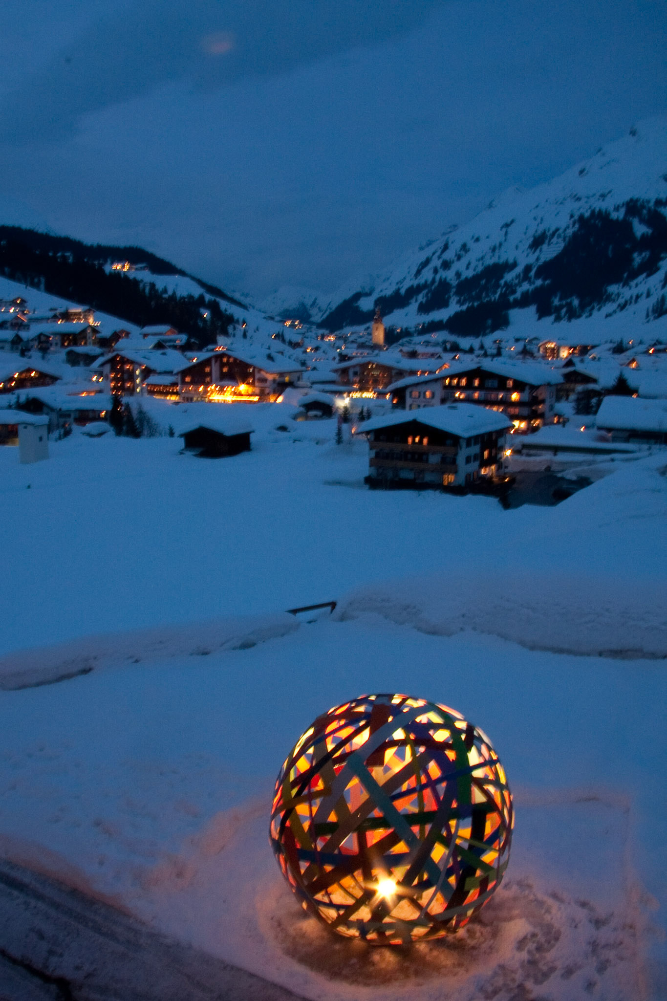 Lech at dusk, from our room