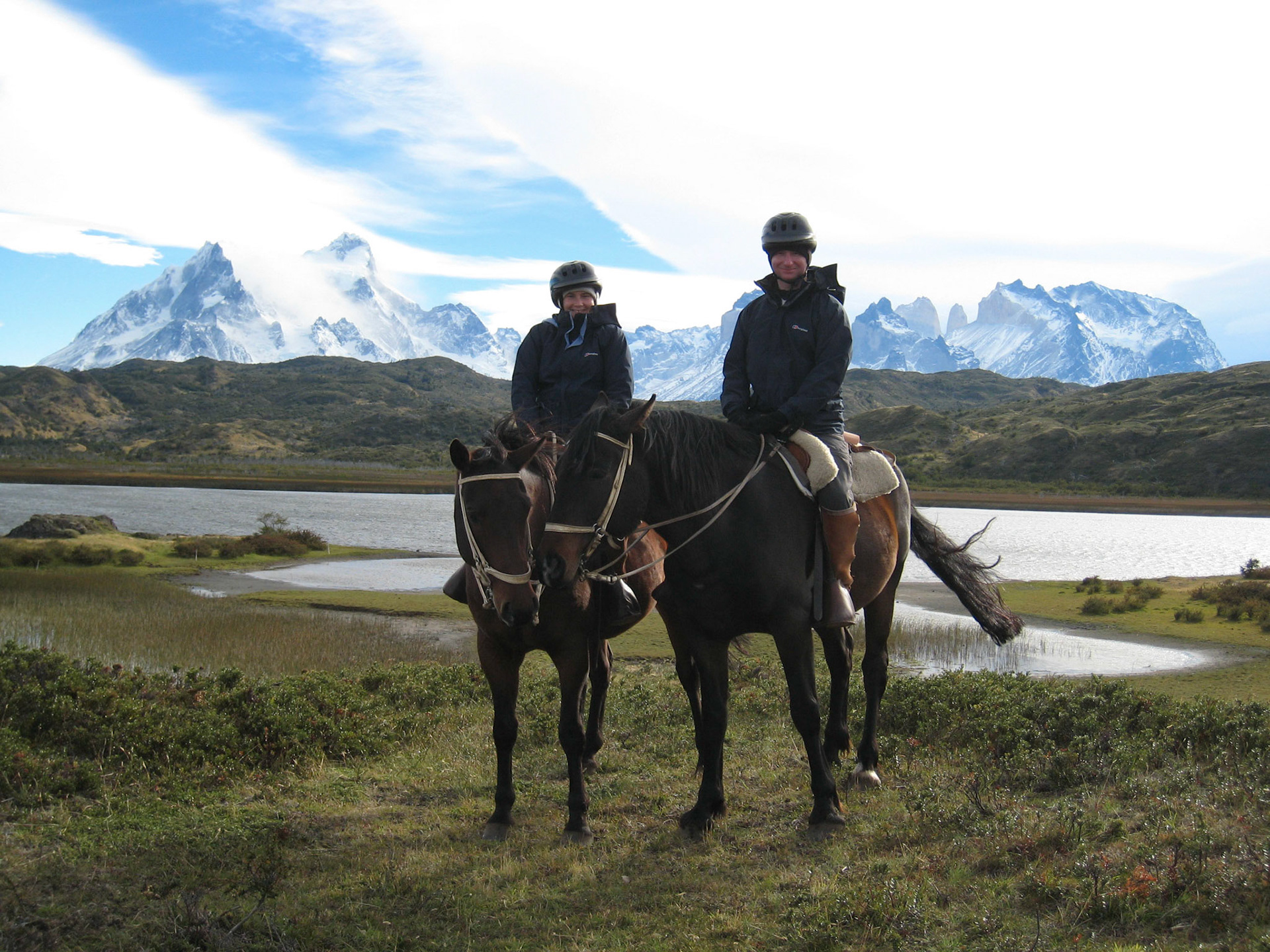 Sue and Alex on horseback in Patagonia