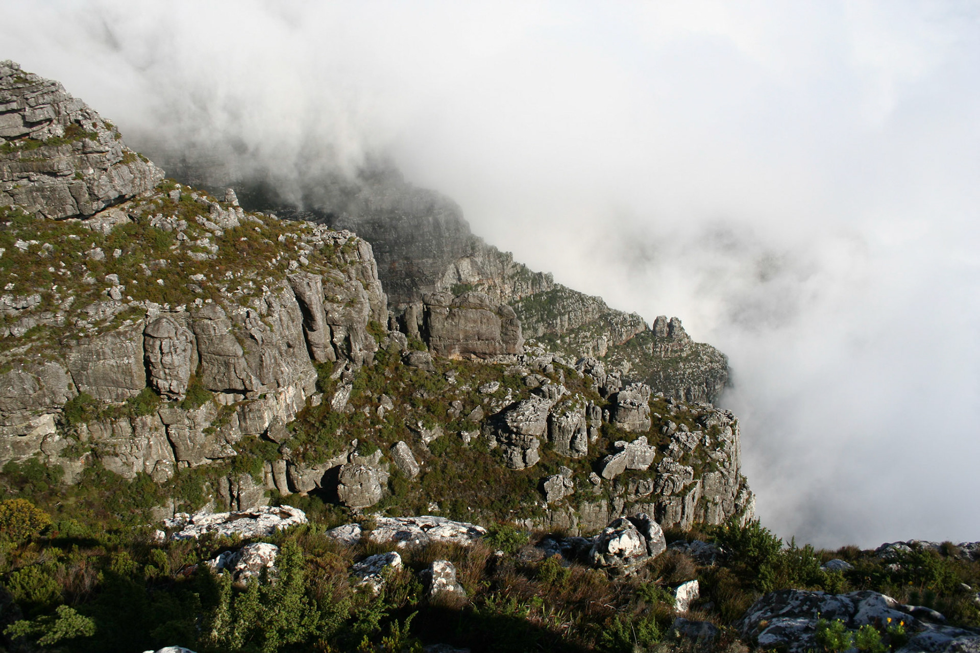 Looking down from top of Table Mountain