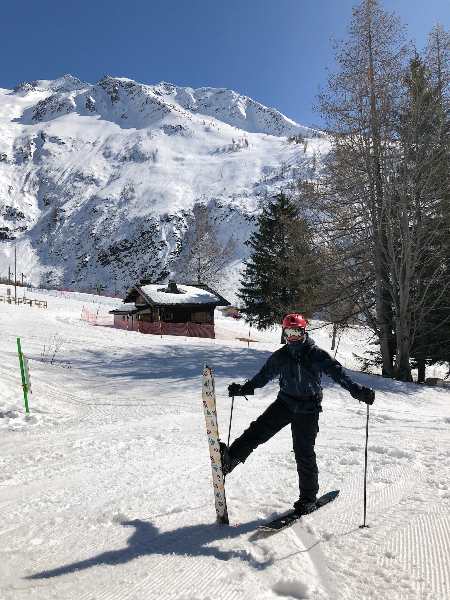Splitboard with skins