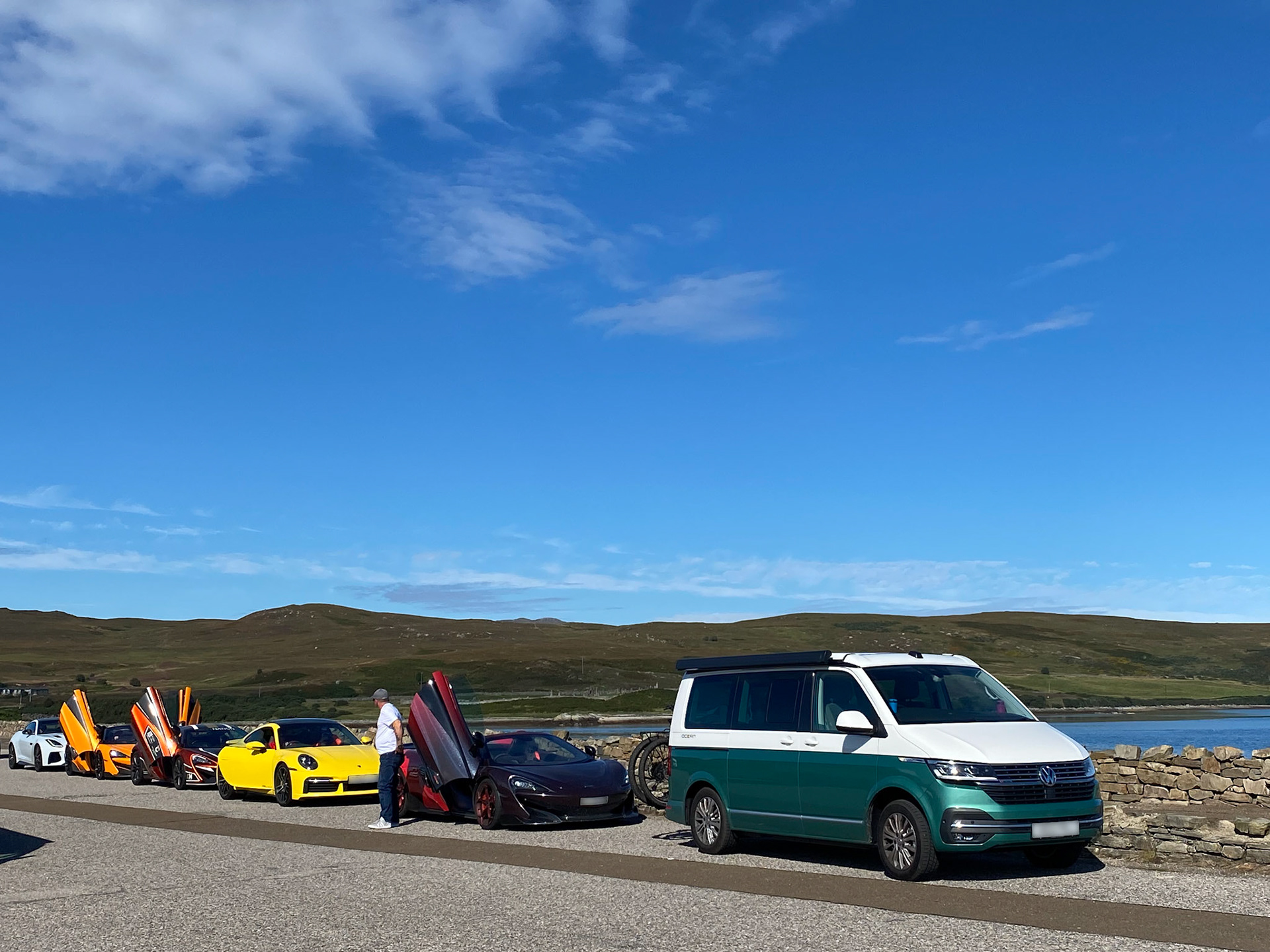 Heading an impressive line of cars!