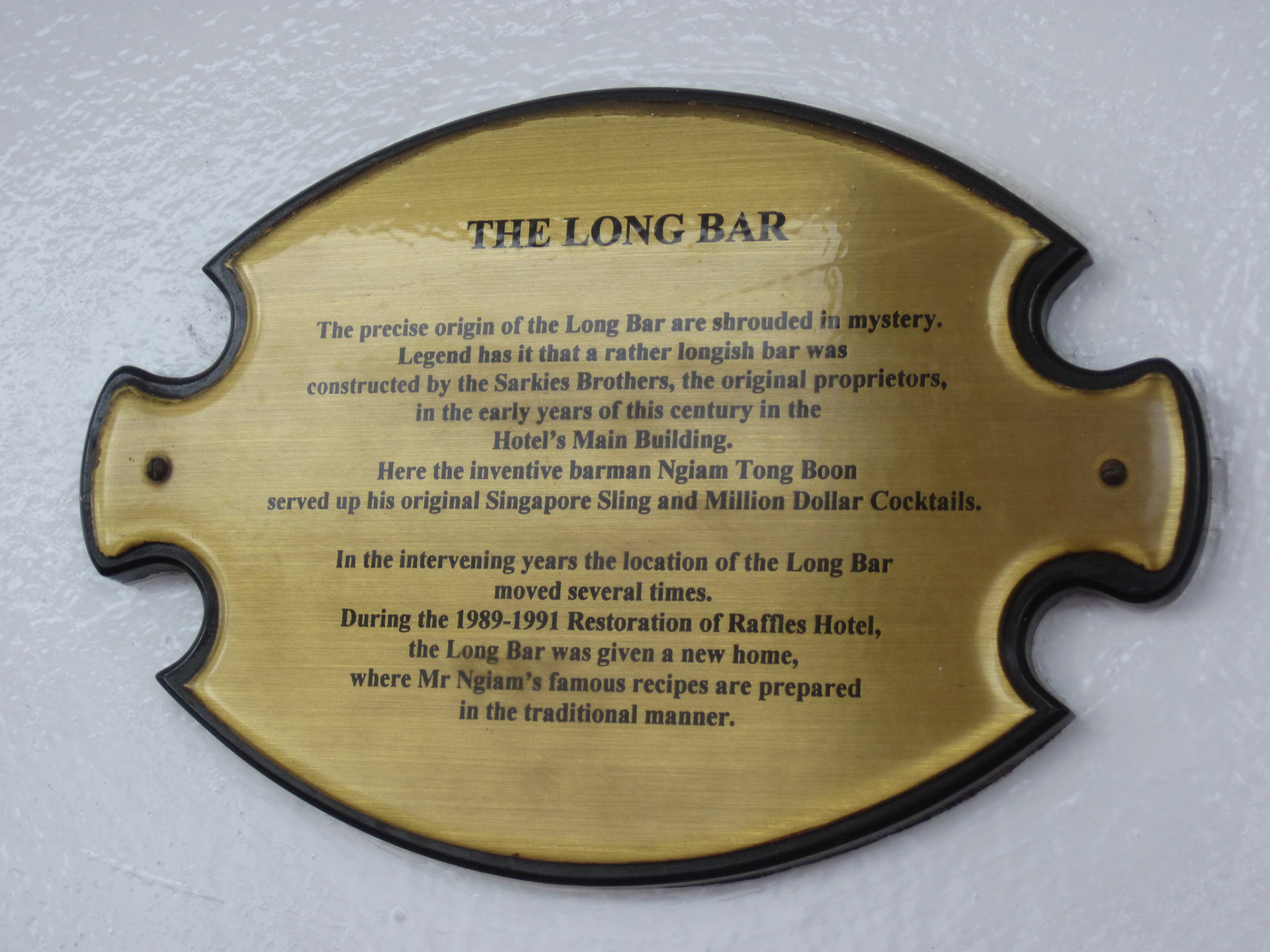 The Long Bar at Raffles