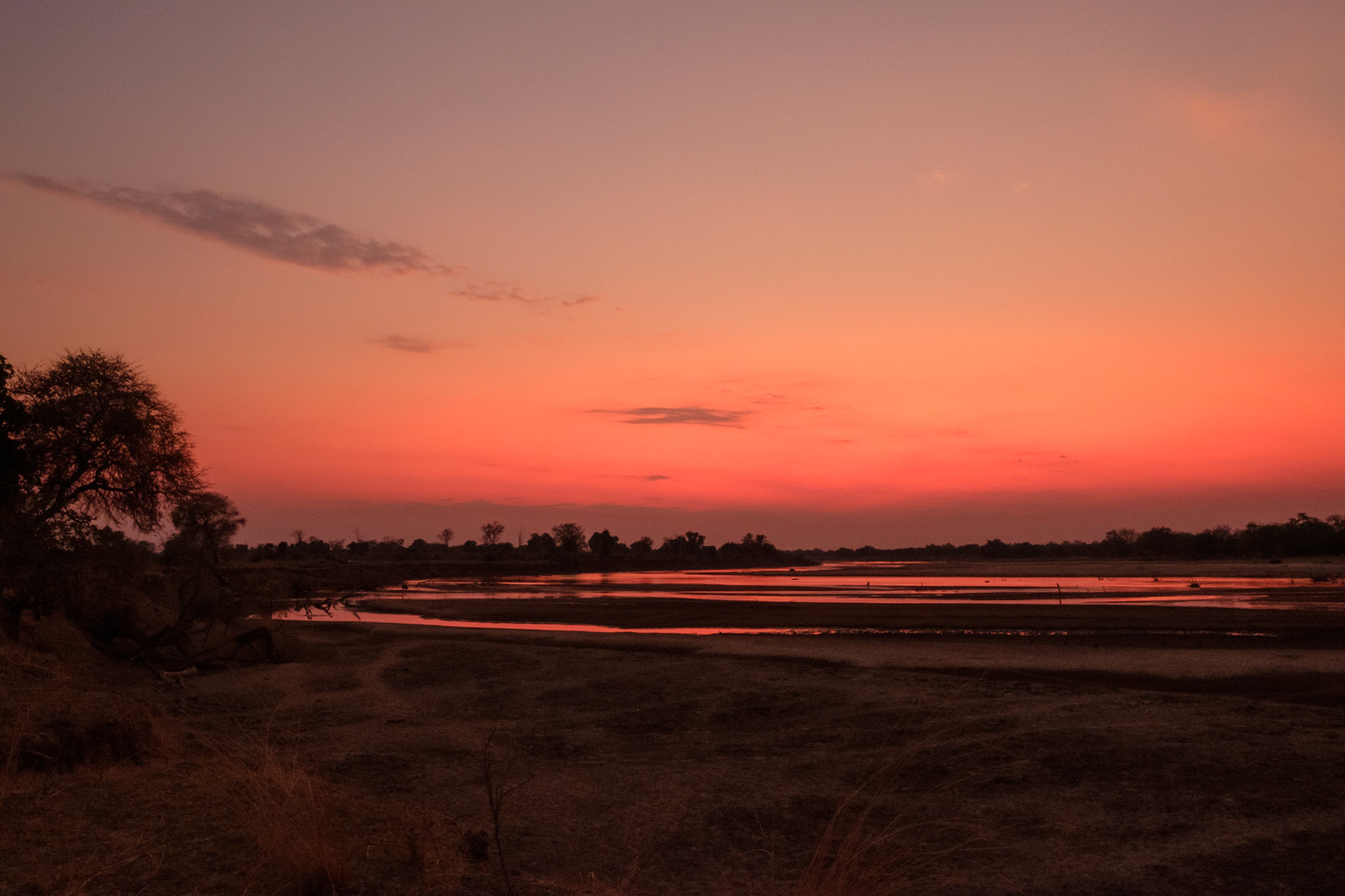 Fiery sunset sky