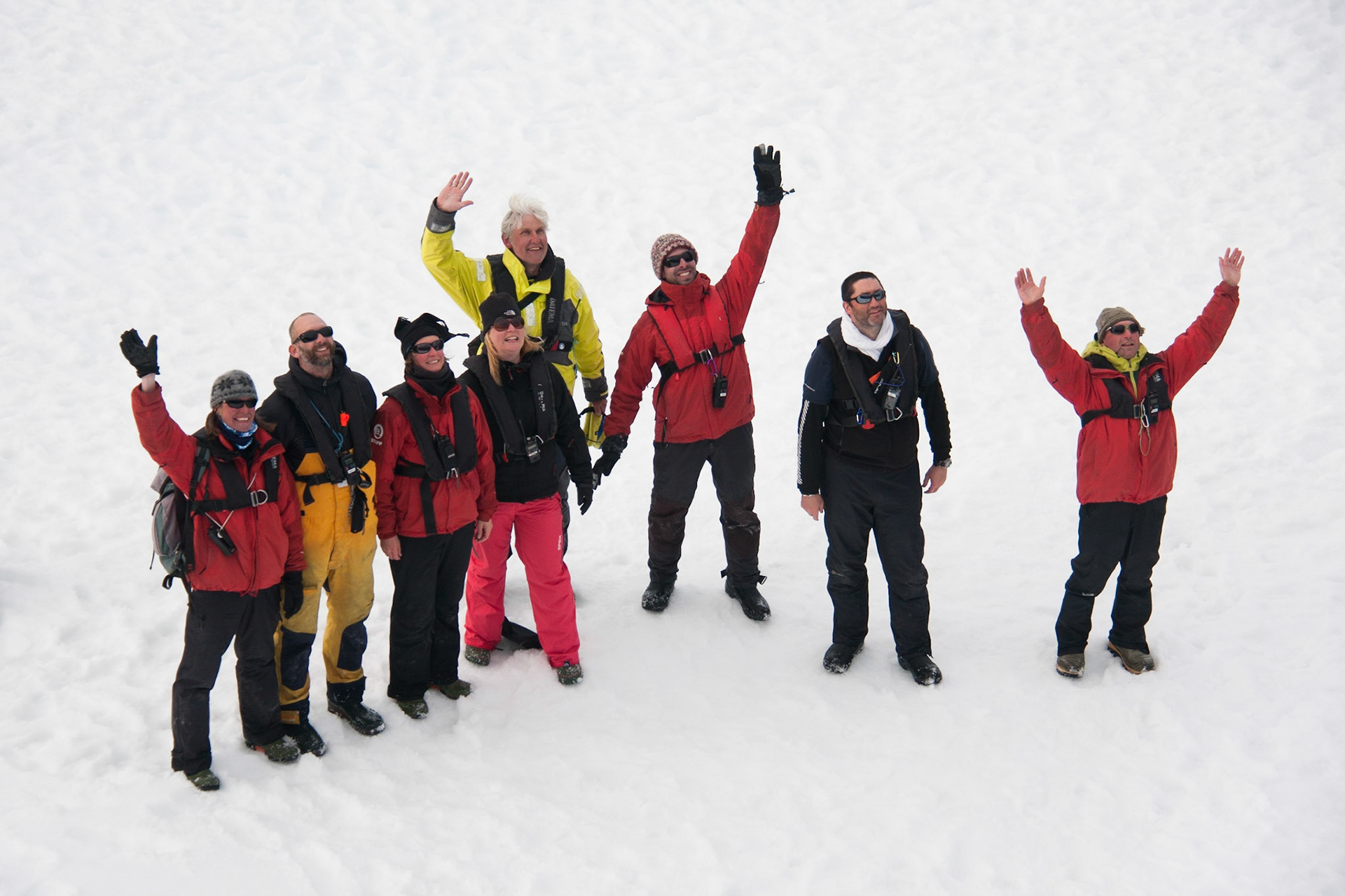Expedition team on the sea ice