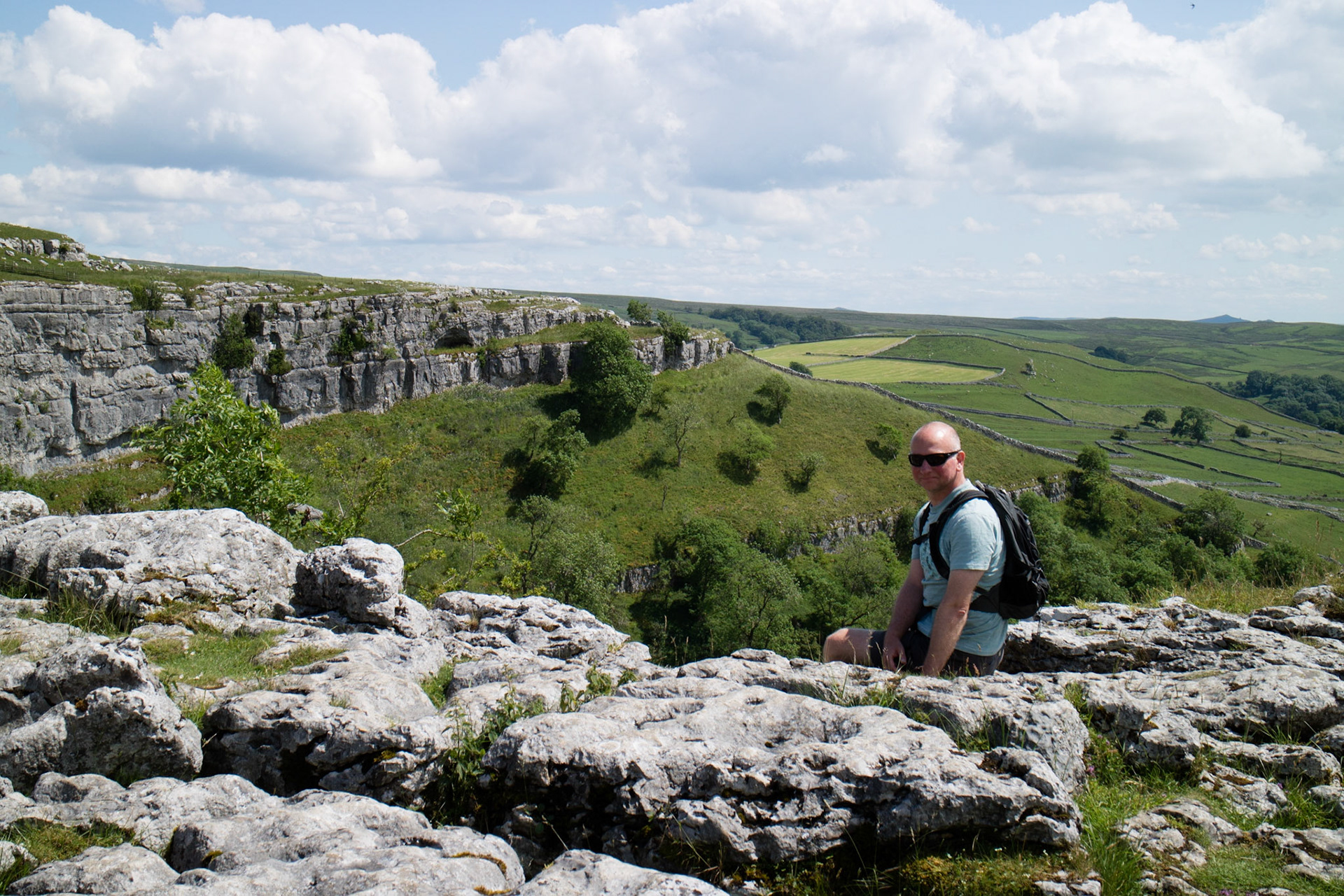 Alex at top of Malham Cove