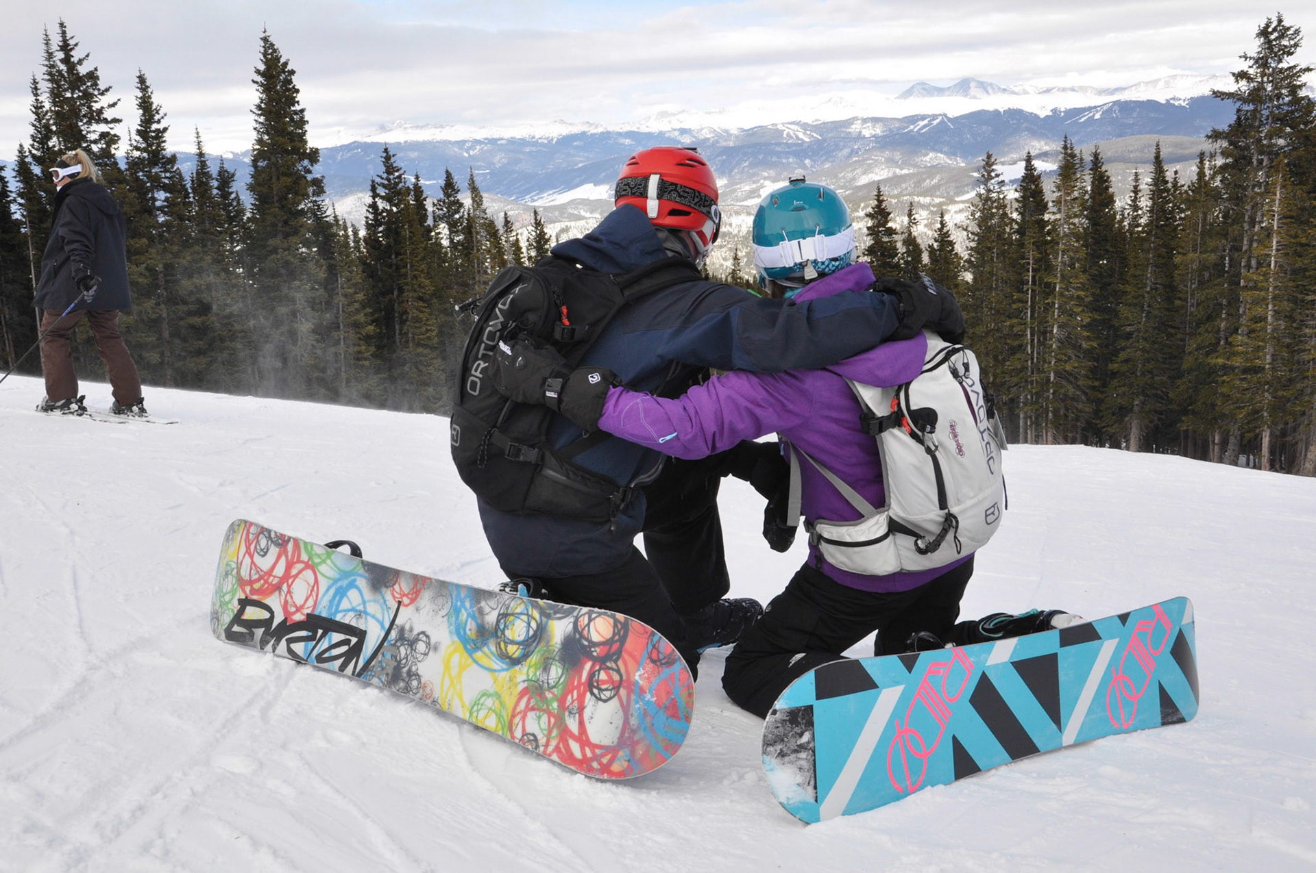 Boarding on our last day, Peak 9