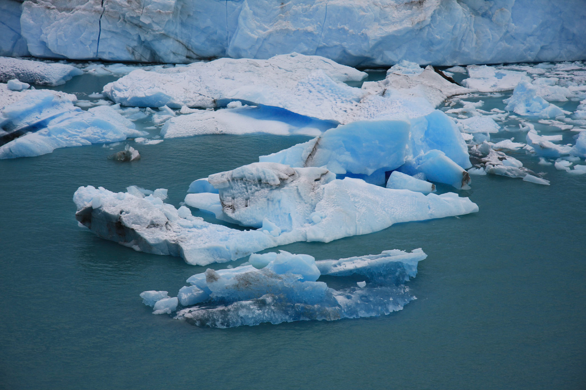 Ice broken off the Perito Moreno glacier
