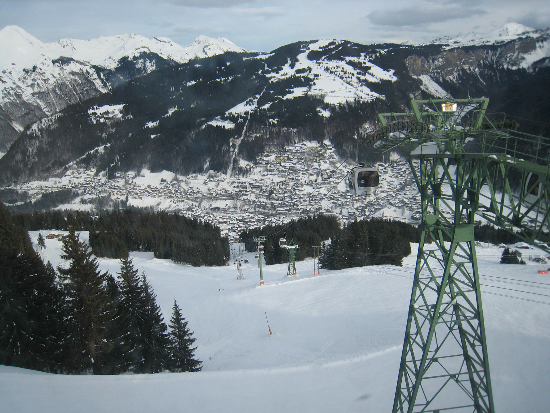 View from men's loos at Pleney, Morzine