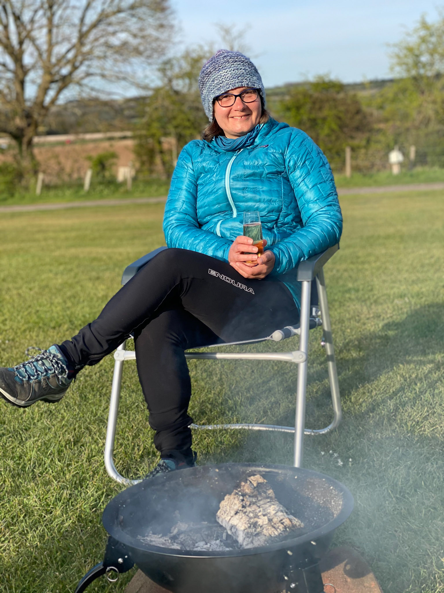 Sitting by the fire bowl