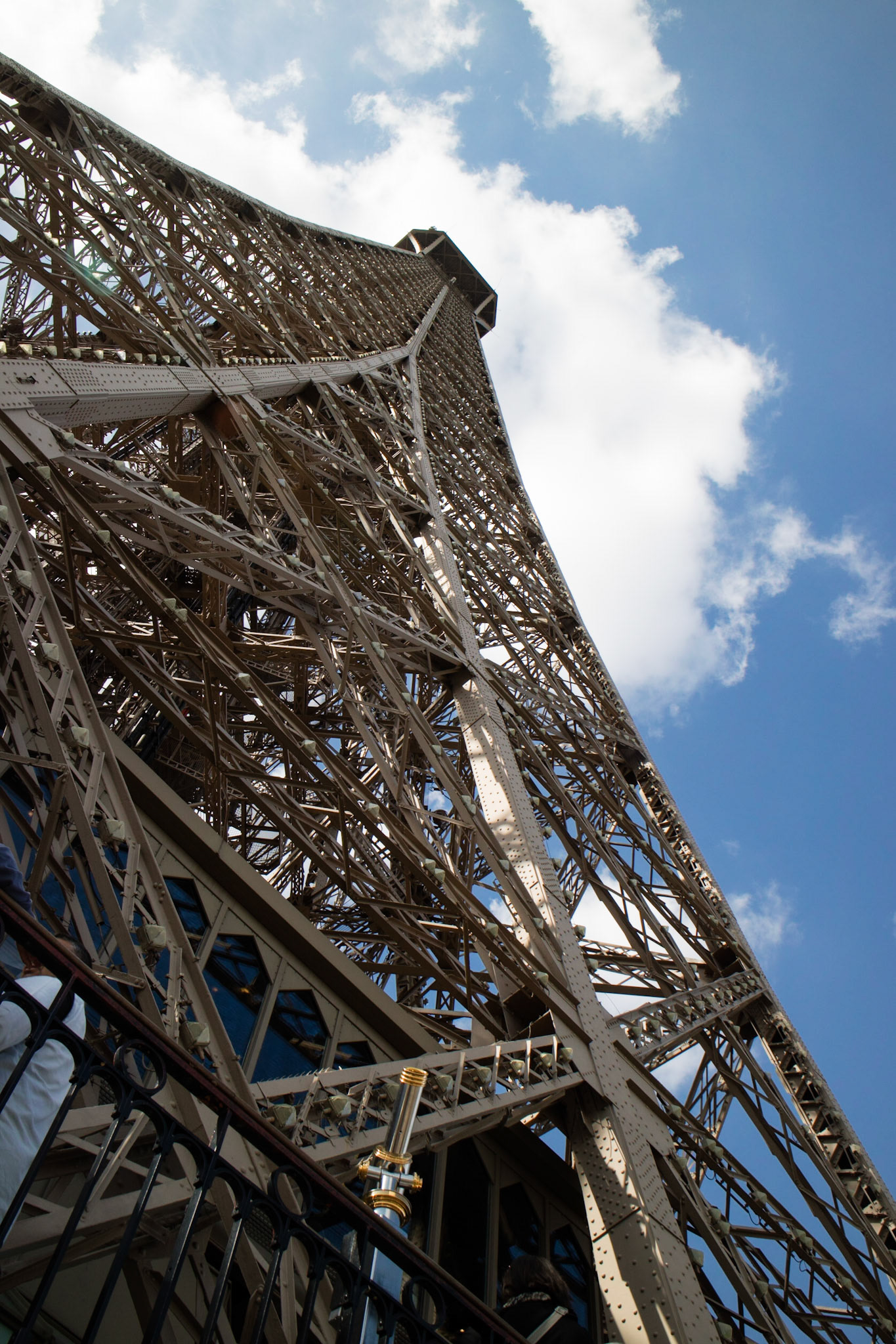 Looking up the Eiffel Tower to the top