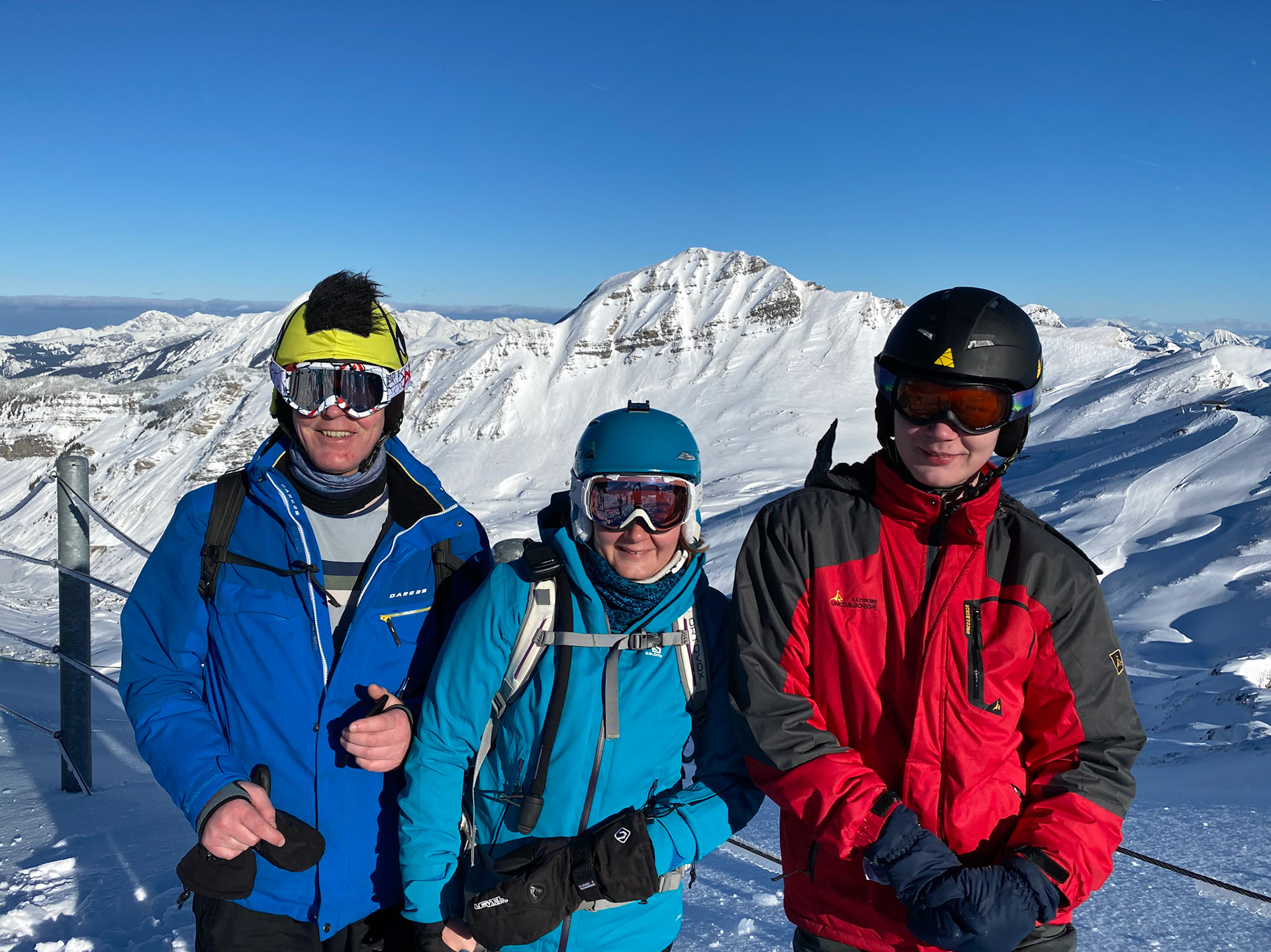 Bruce, Sue and Jamie at top of Fornet