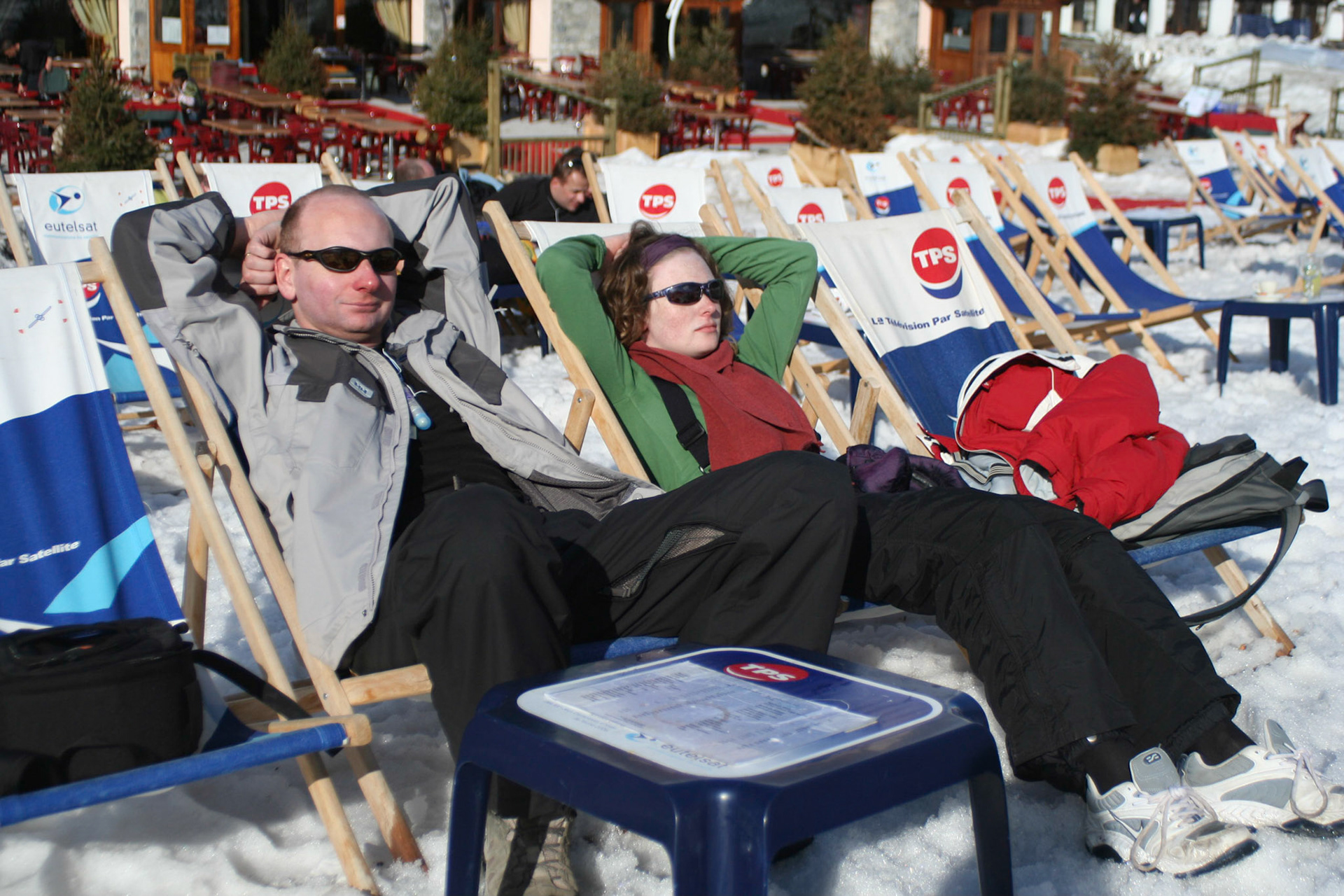 Alex and Becky - apres ski!