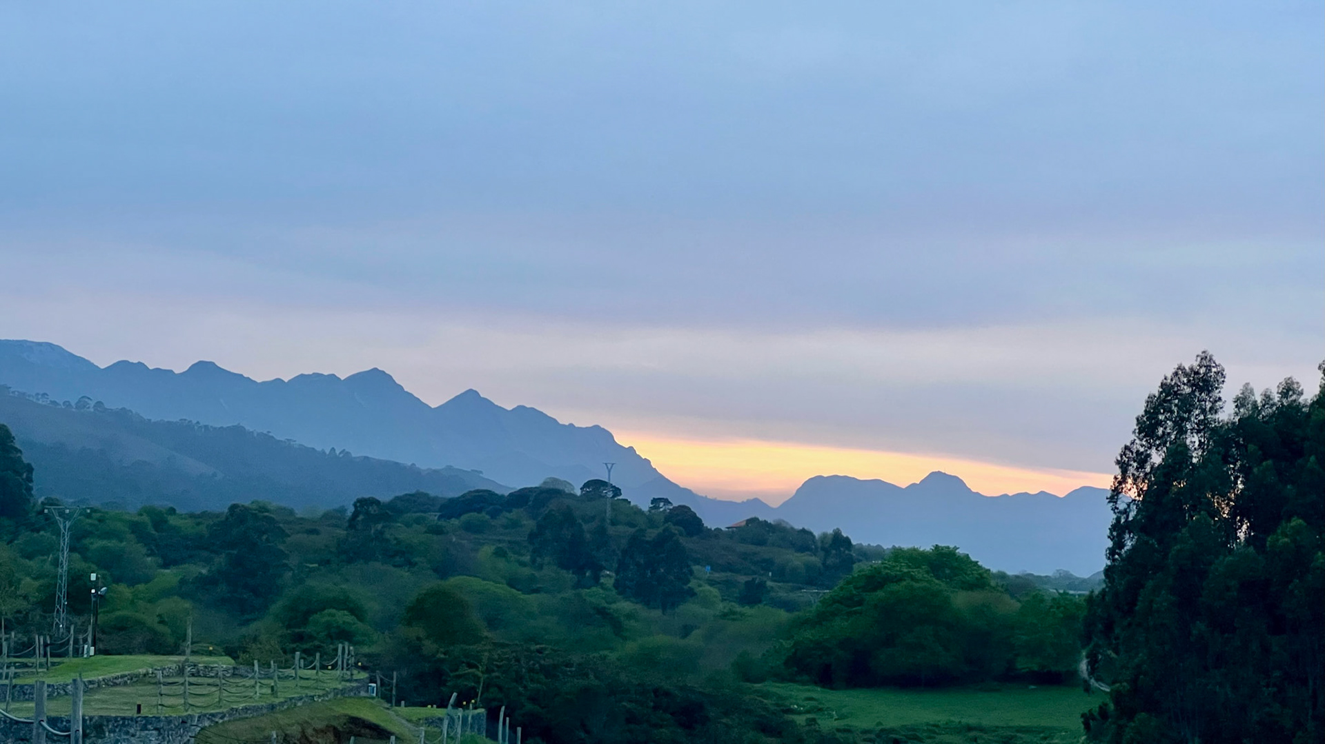 Sunset over the mountains, Camping La Paz