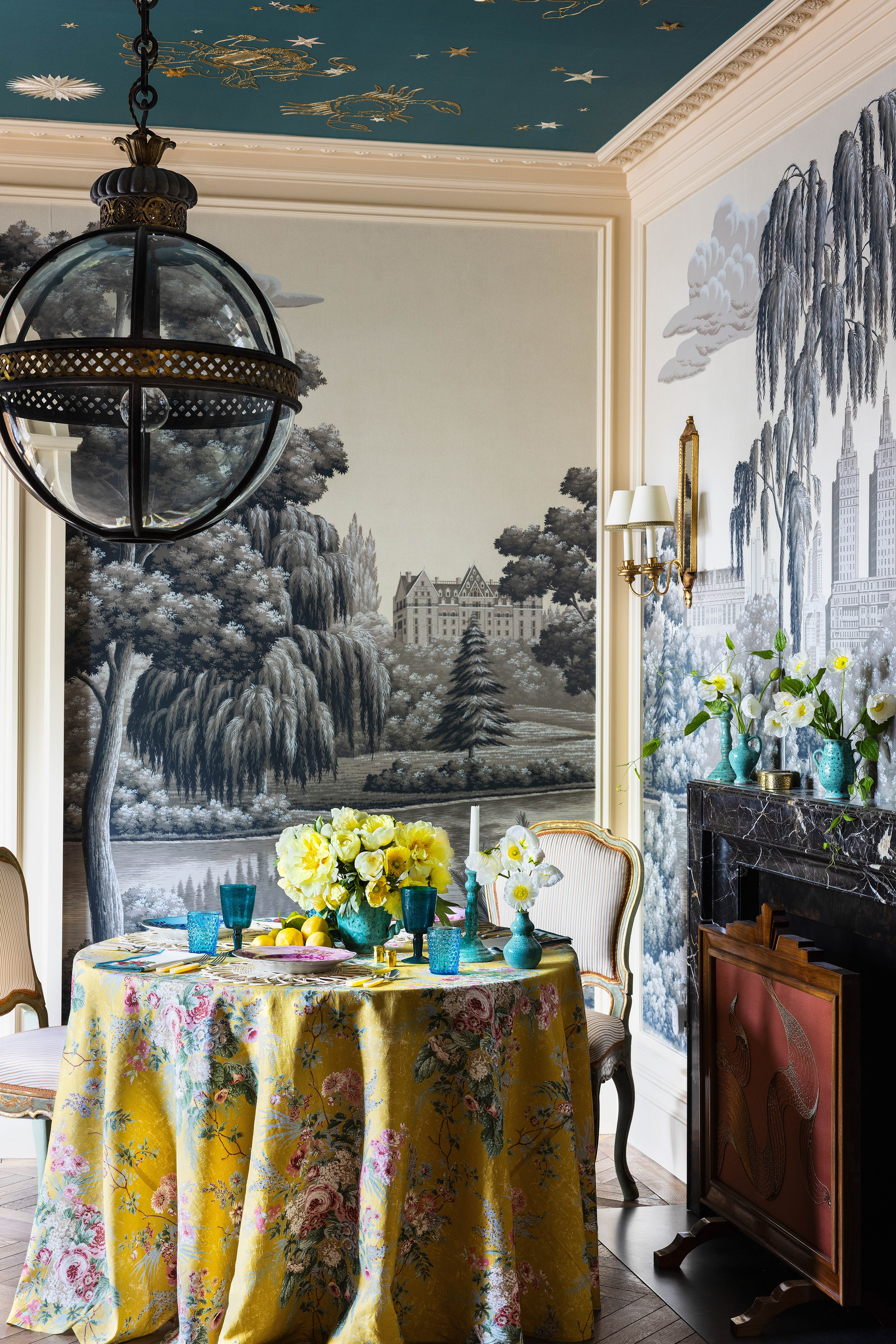 Tablesetting in the deGournay showroom featured in Cottages and Gardens October 2025, photographed by Hayley Ellen Day