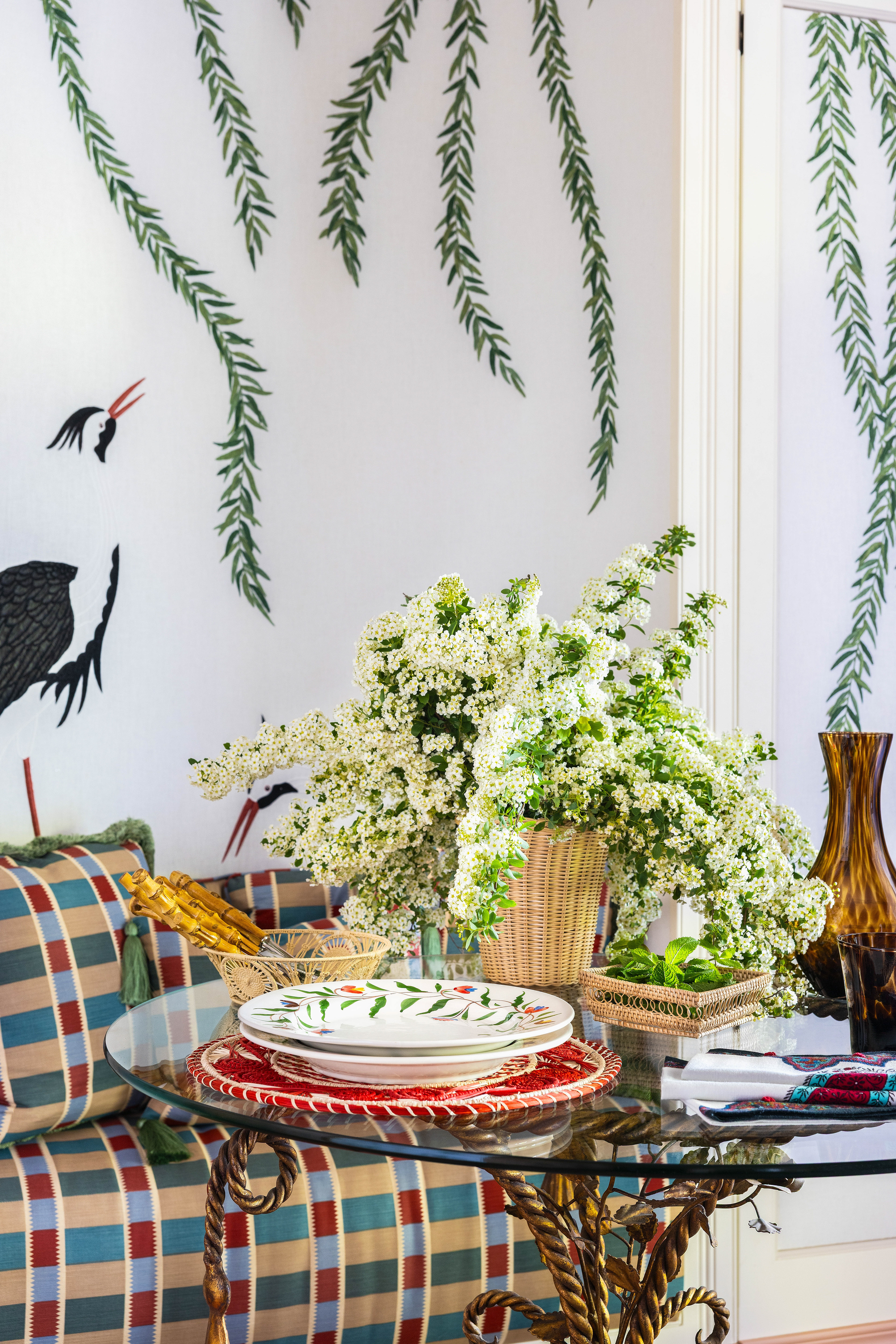 Tablesetting in the deGournay showroom, photographed by Hayley Ellen Day
