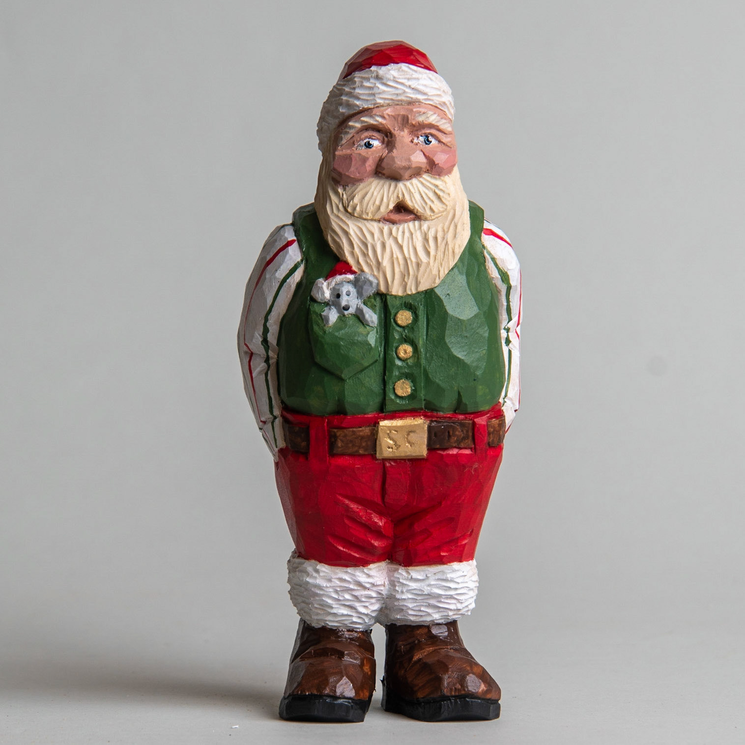 1514-Santa w/mouse-6in-$175