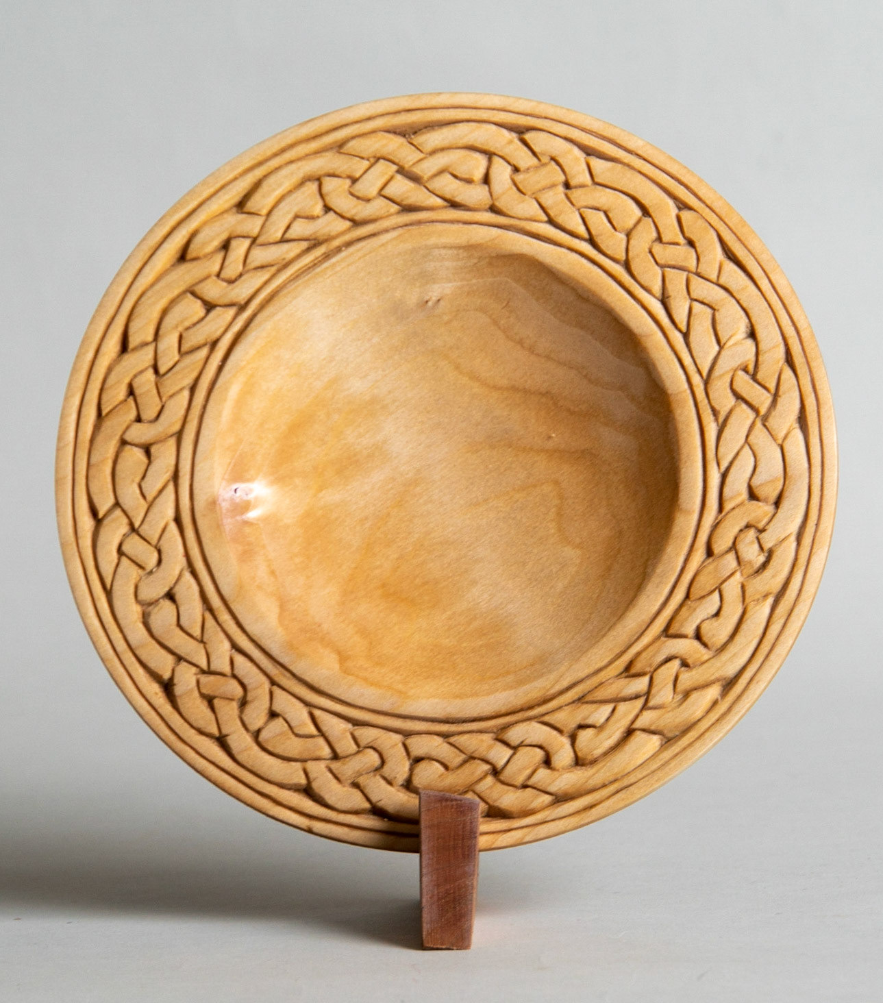 1564 - Basswood Chip Carved Celtic Bowl - 7"