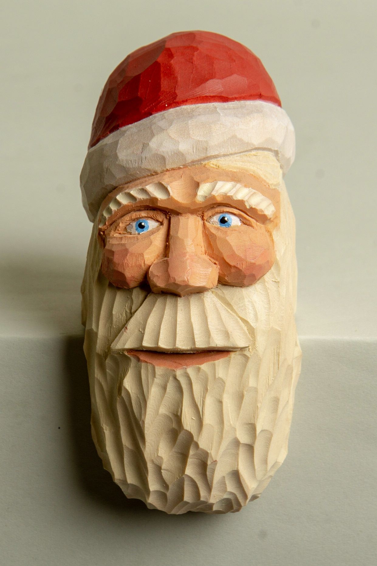 1027 Shelf Sitting Santa Head -- 4 1/4 inches tall -- $50