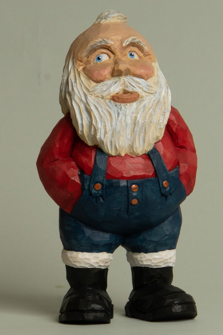 1137 — Santa in Overalls — 8 inches tall — $125