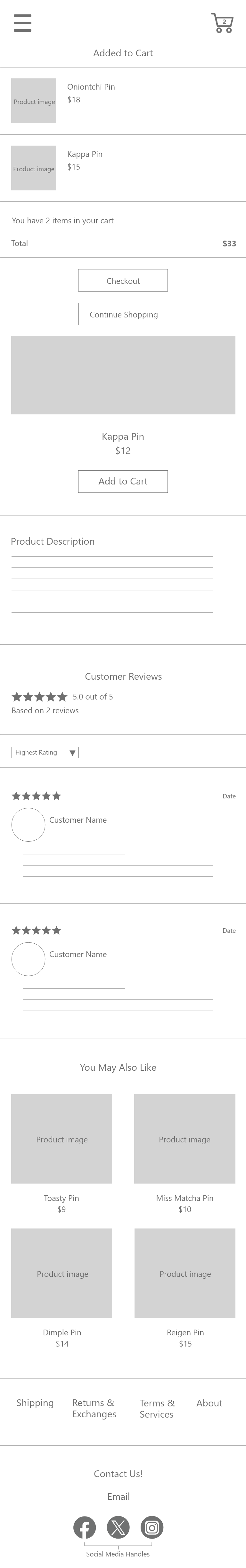 Add to Cart Drop-down
