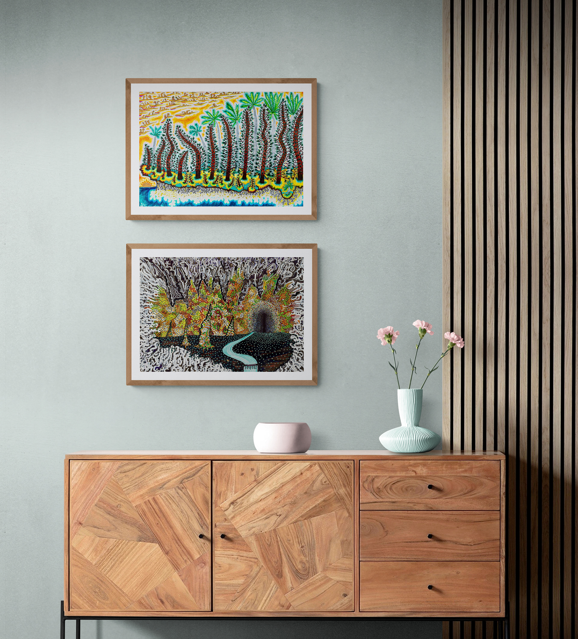 "Sunrise at Oro Bay" & "La grotte de la Reine Hortense"