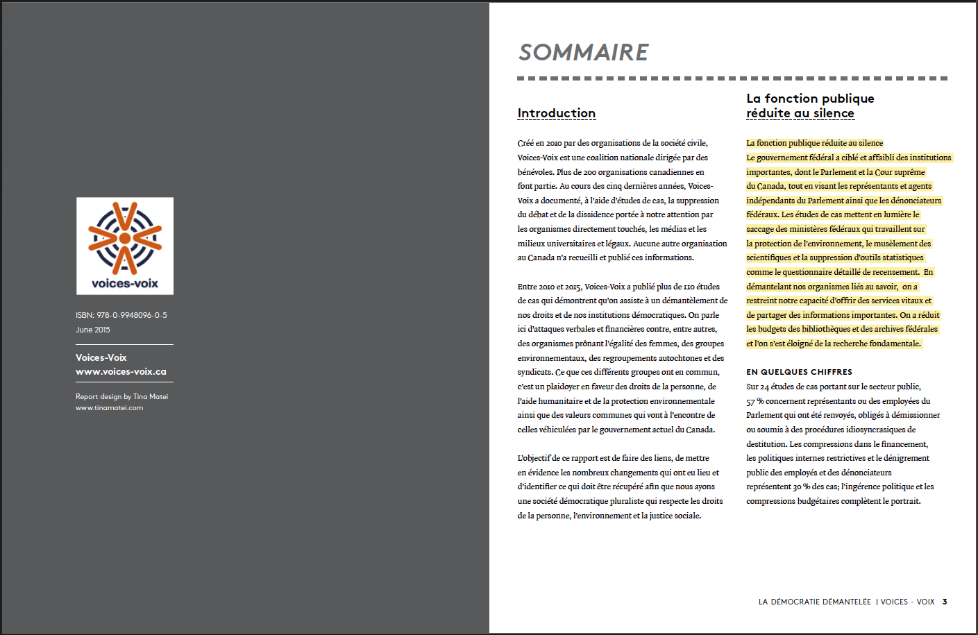 French Digital Summary - Example of spread