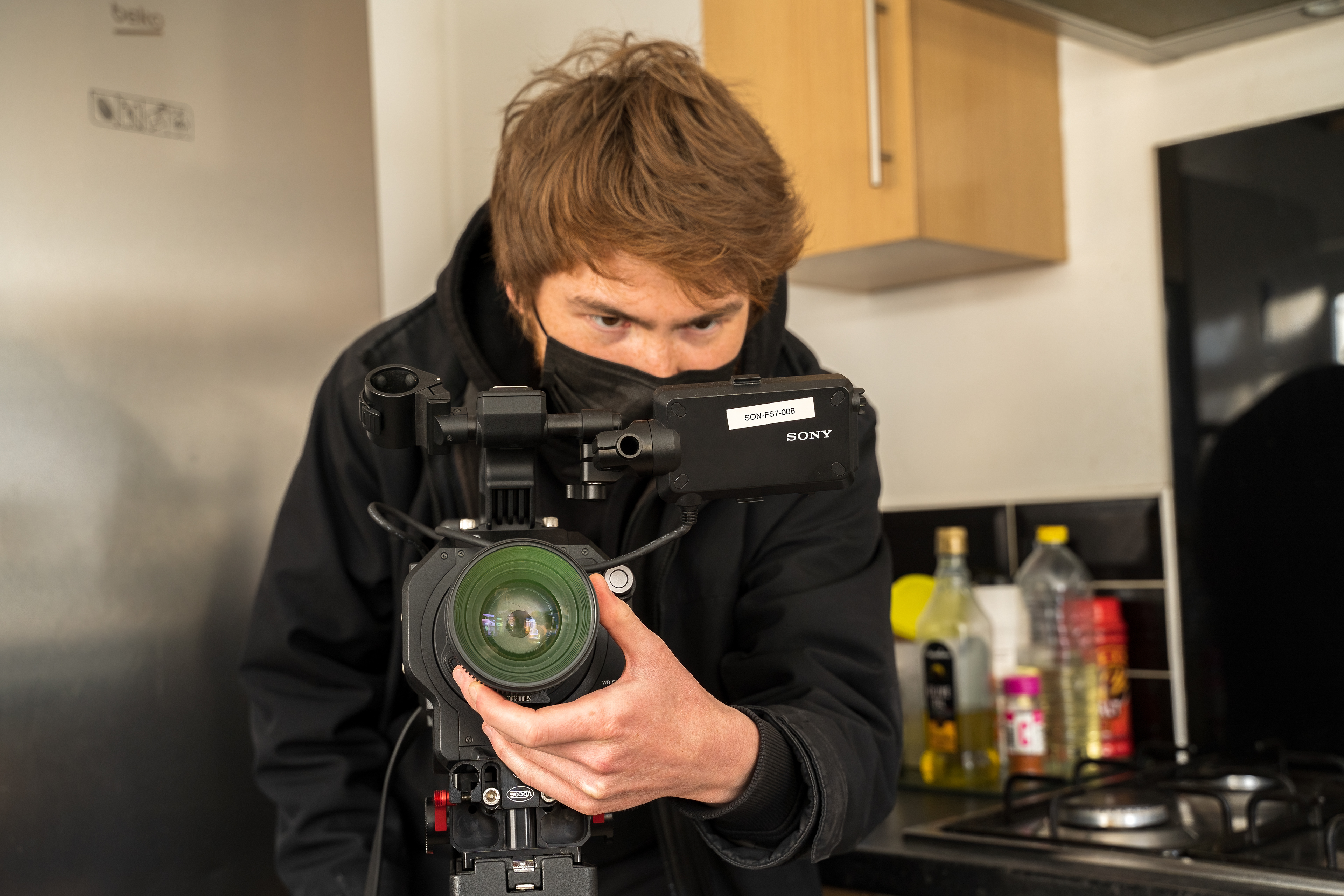Readying the camera for for the kitchen scene of Sweet Talk