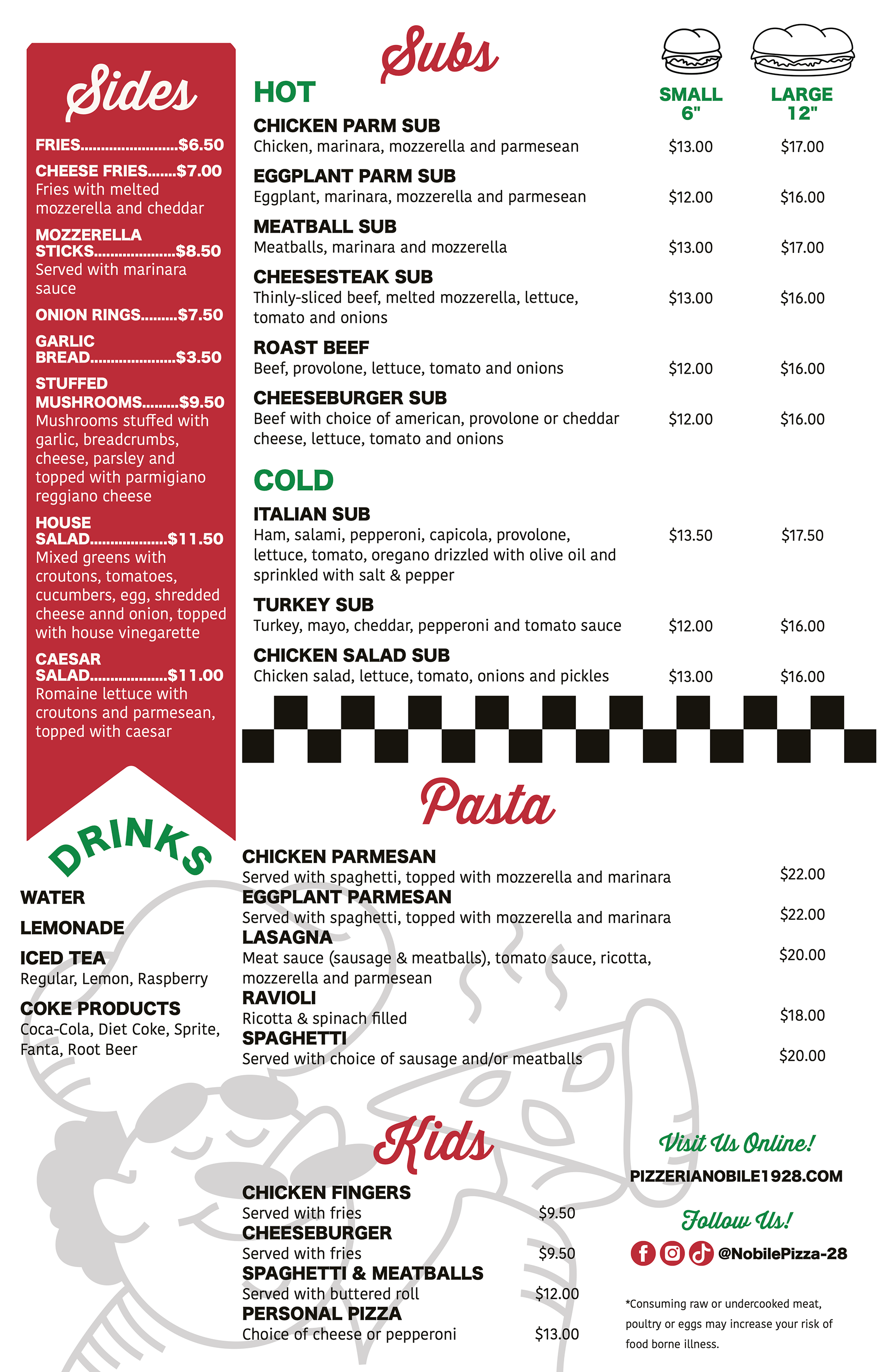 Back of Menu