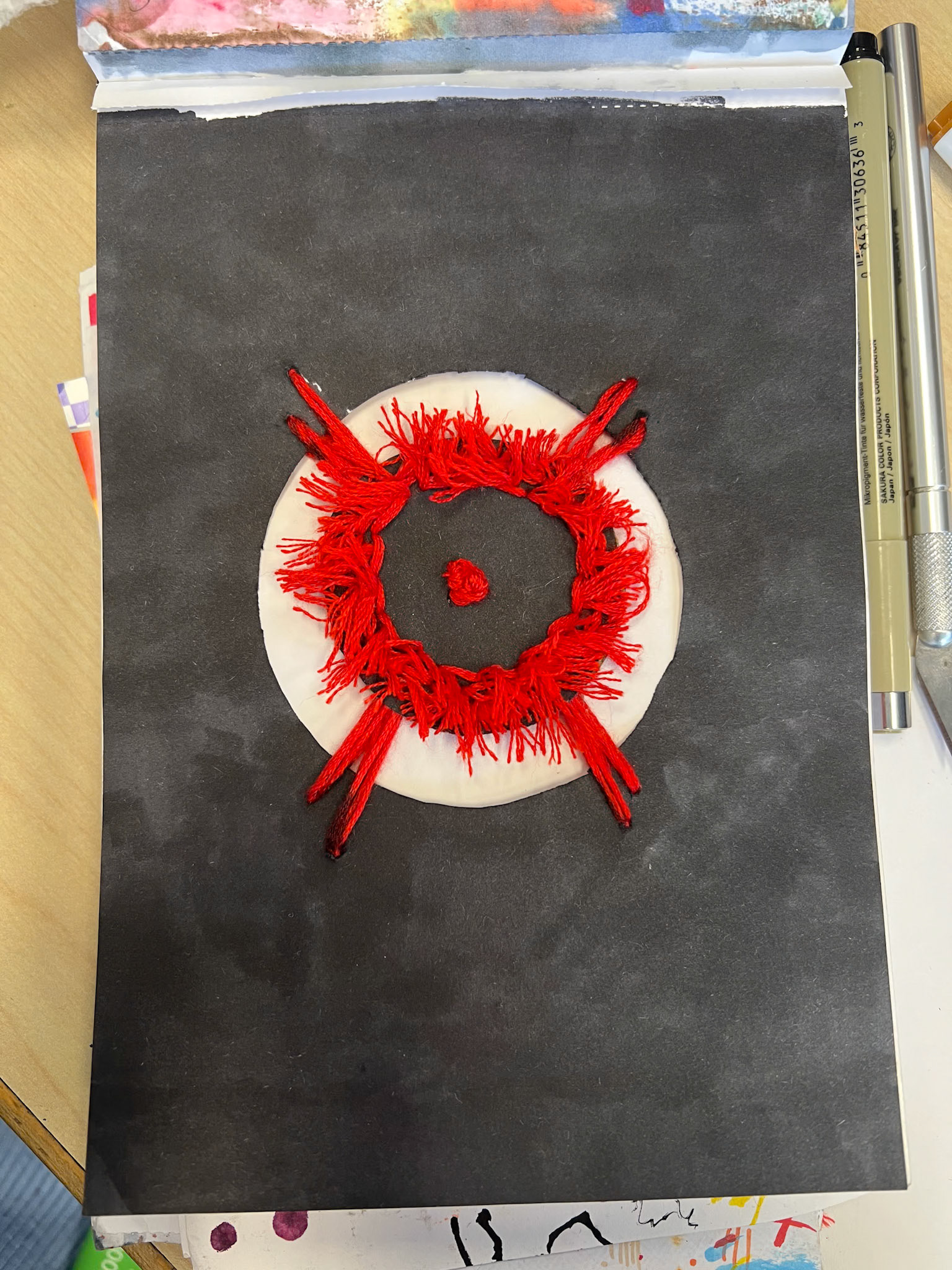 Alcohol Markers and Embroidery Thread