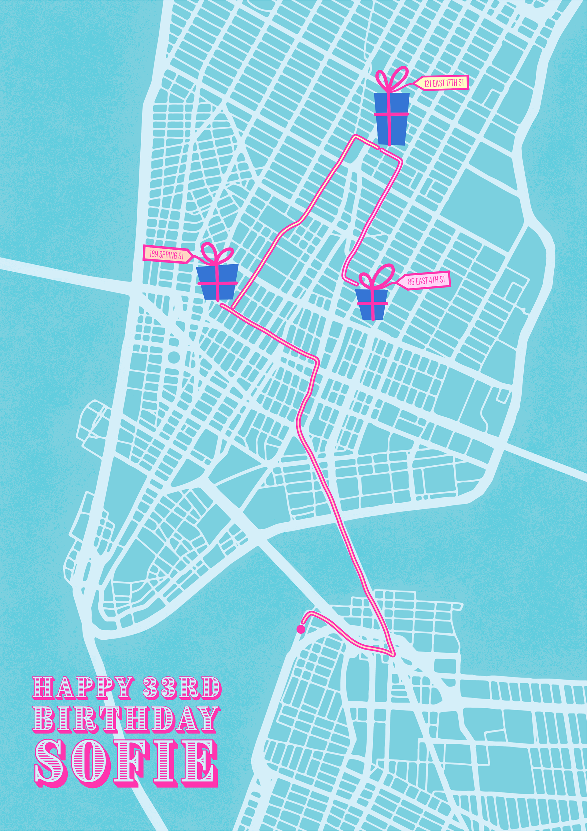 Birthday Gift Route - Manhattan, New York City