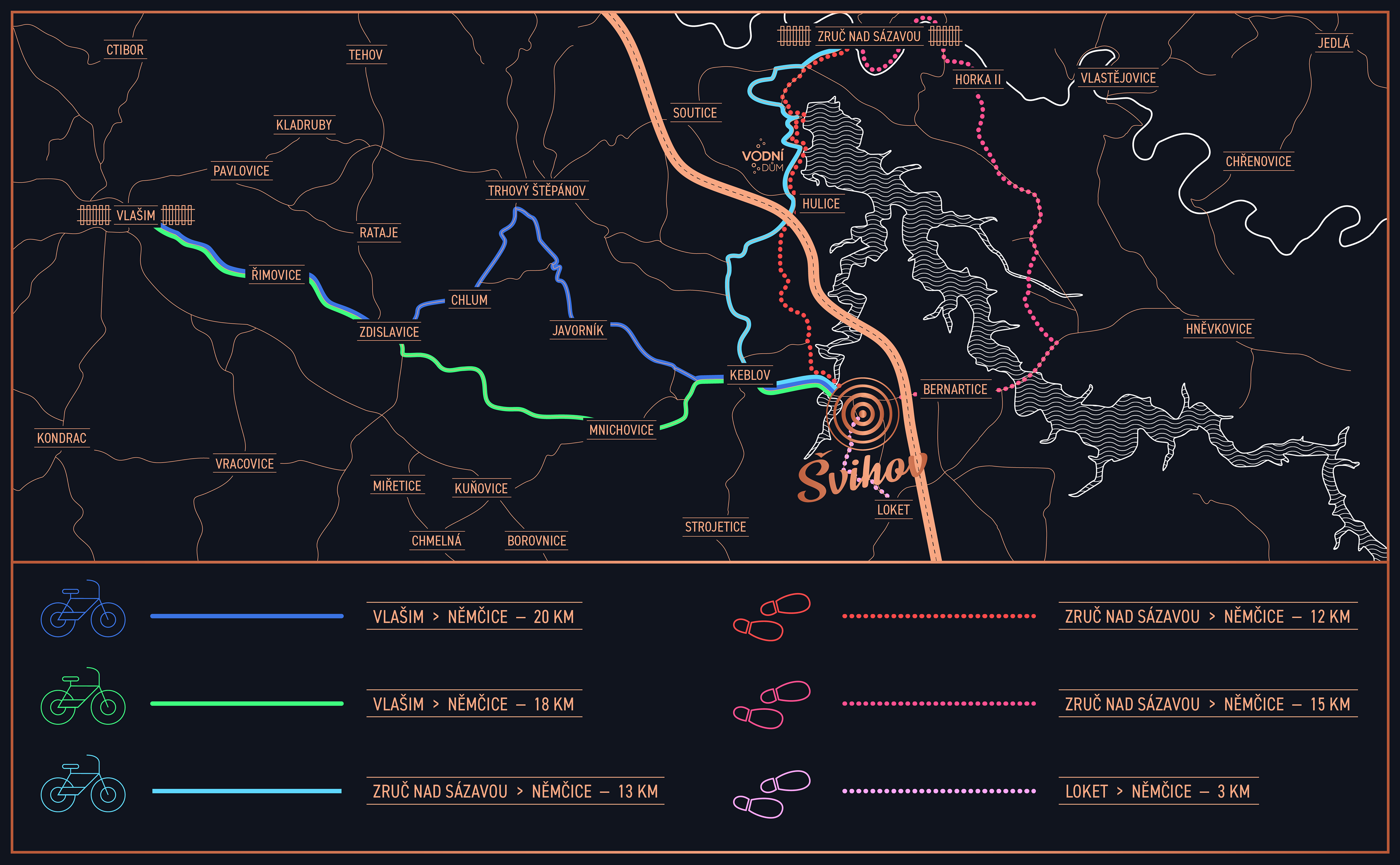 Svihov Brewery Area Routes Map