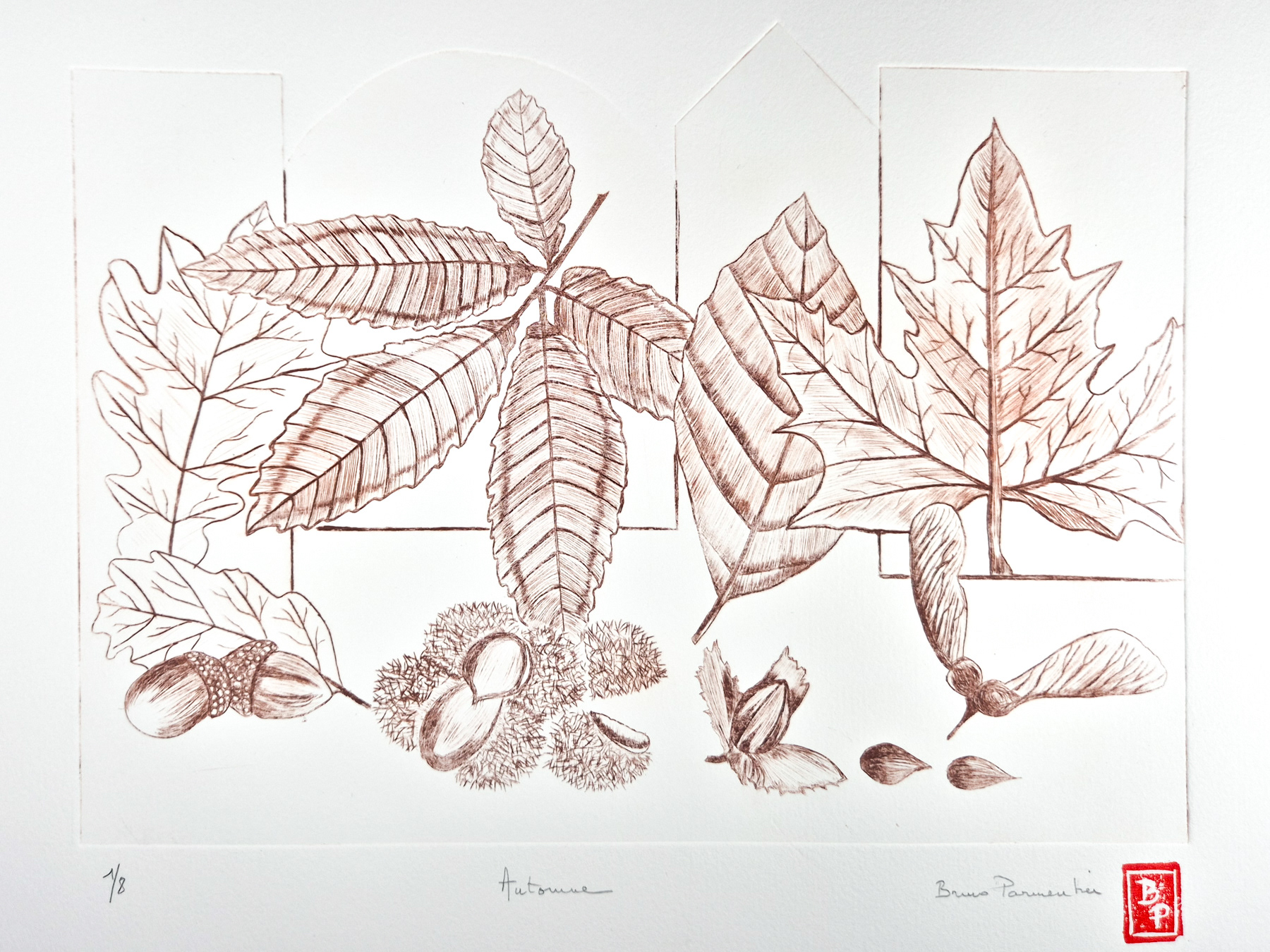 Automne - Gravure pointe sèche - 20x40 (Salon d'automne 2024)