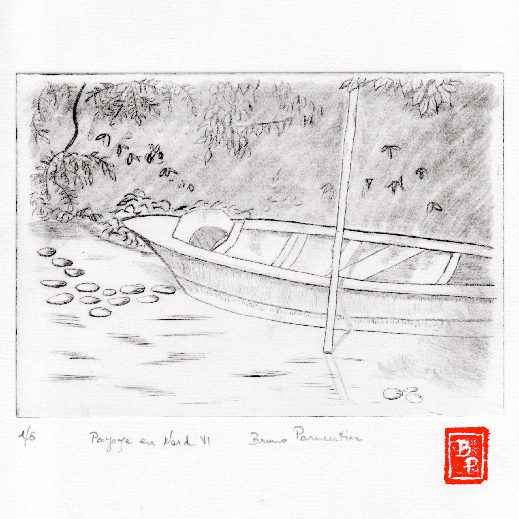 Paysage en Nord 6 (Pointe sèche et multilames)